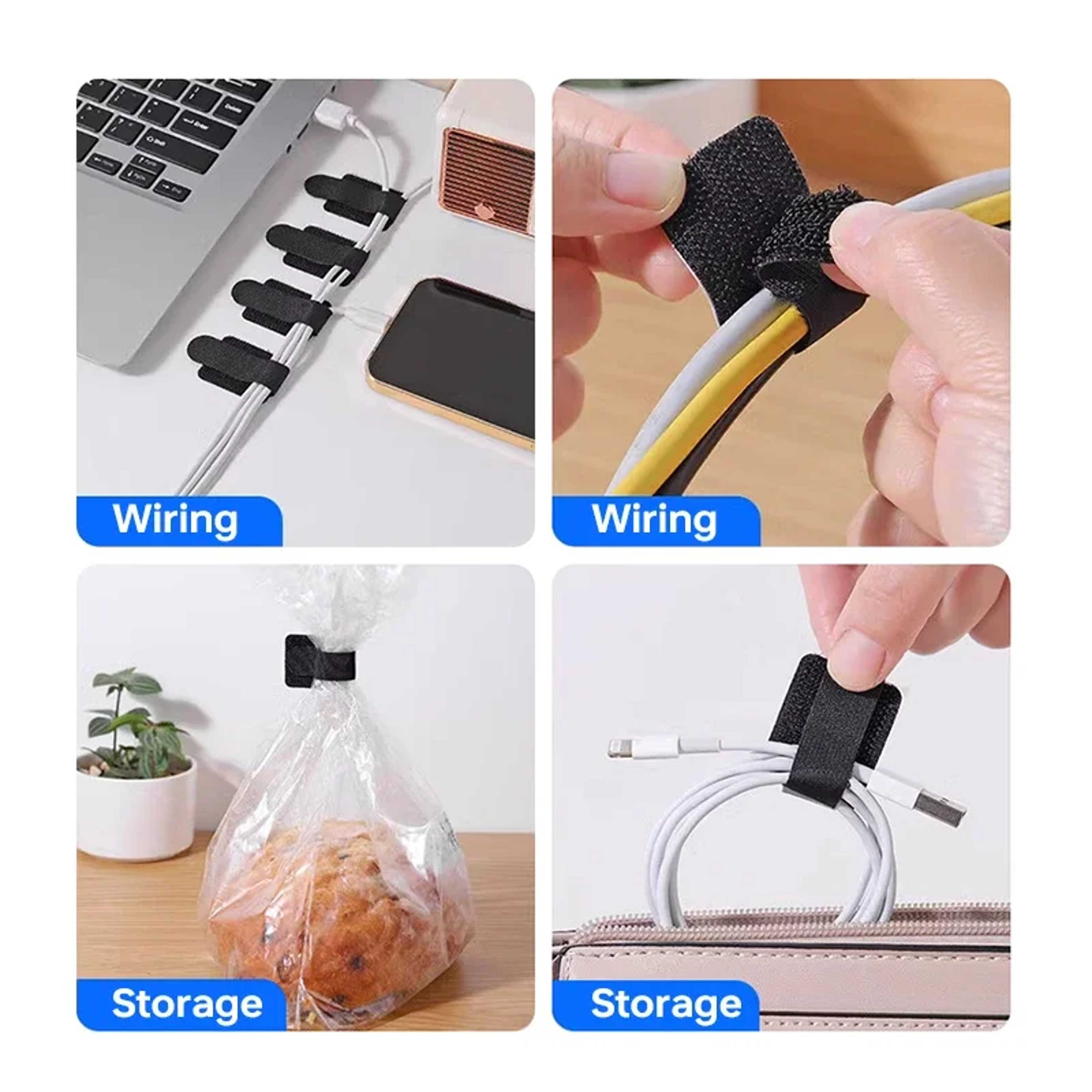 Adjustable Reusable Cable Ties Self Adhesive Cord Organizer Fastening Wire Holder Desk Management 4