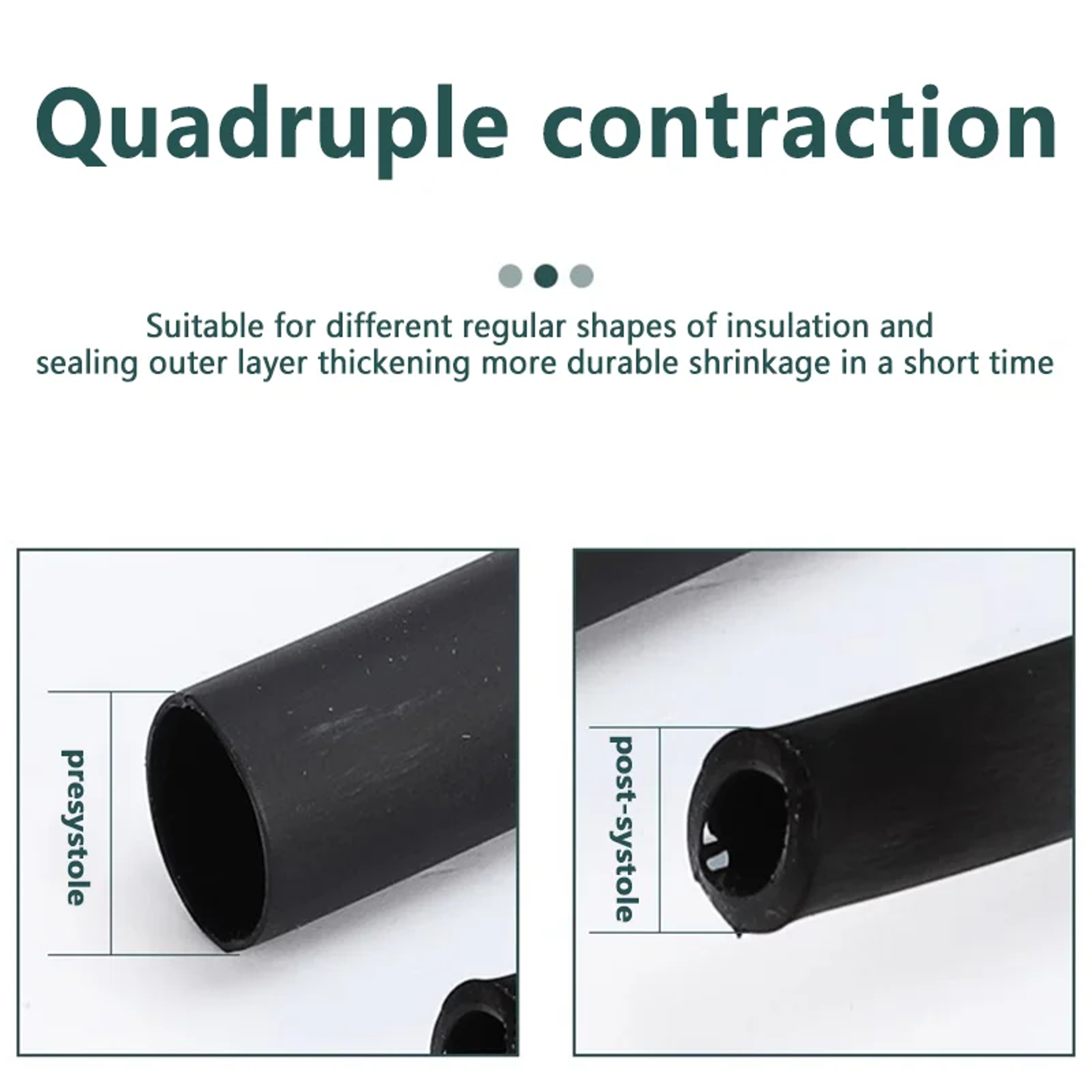 Black Heat Shrink Tube Polyolefin Thermal Insulated Cable Sleeve Red 5