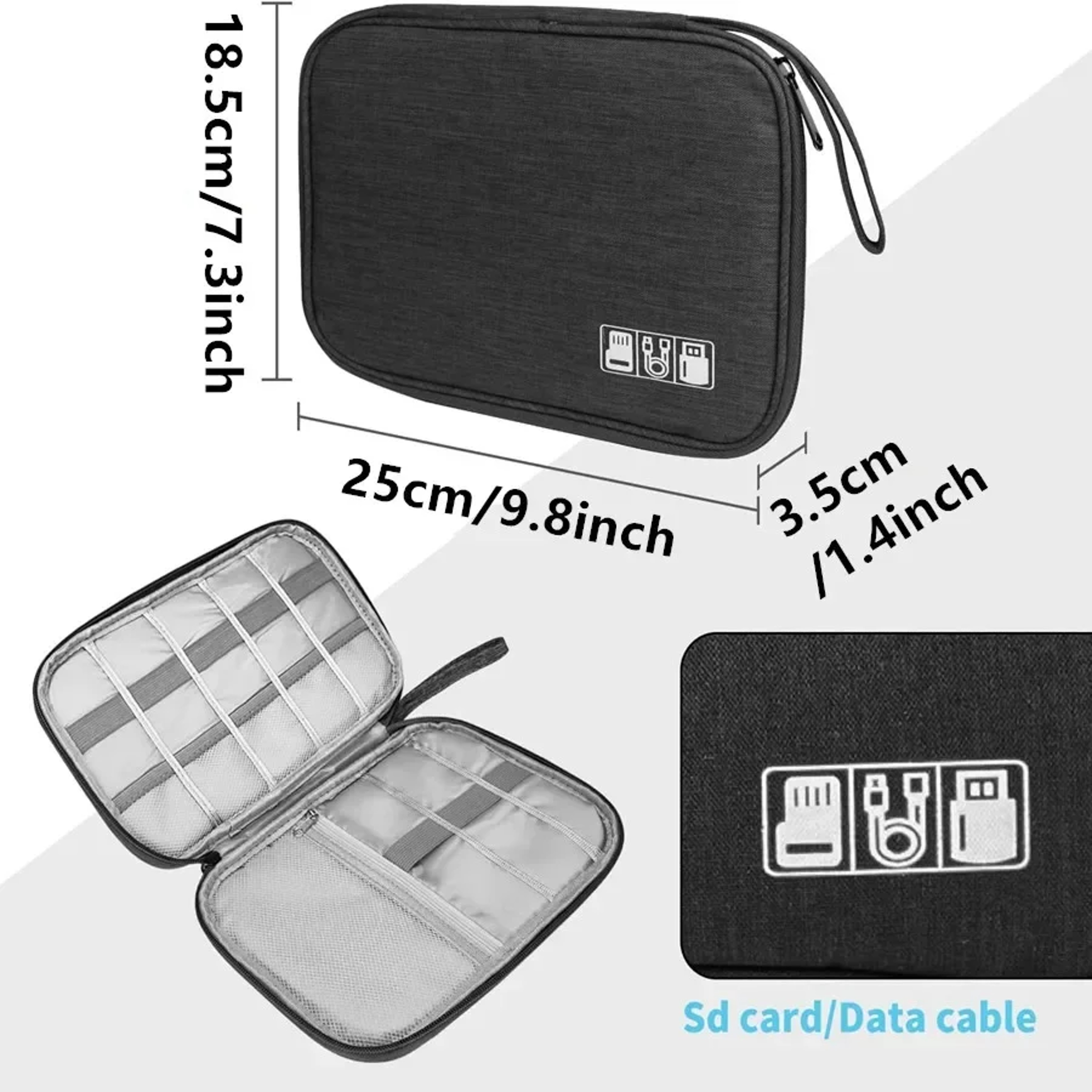 Digital Travel Packing Cube Space Saving Mobile Hard Drive Bag Multifunctional Data Cable Storage S 5