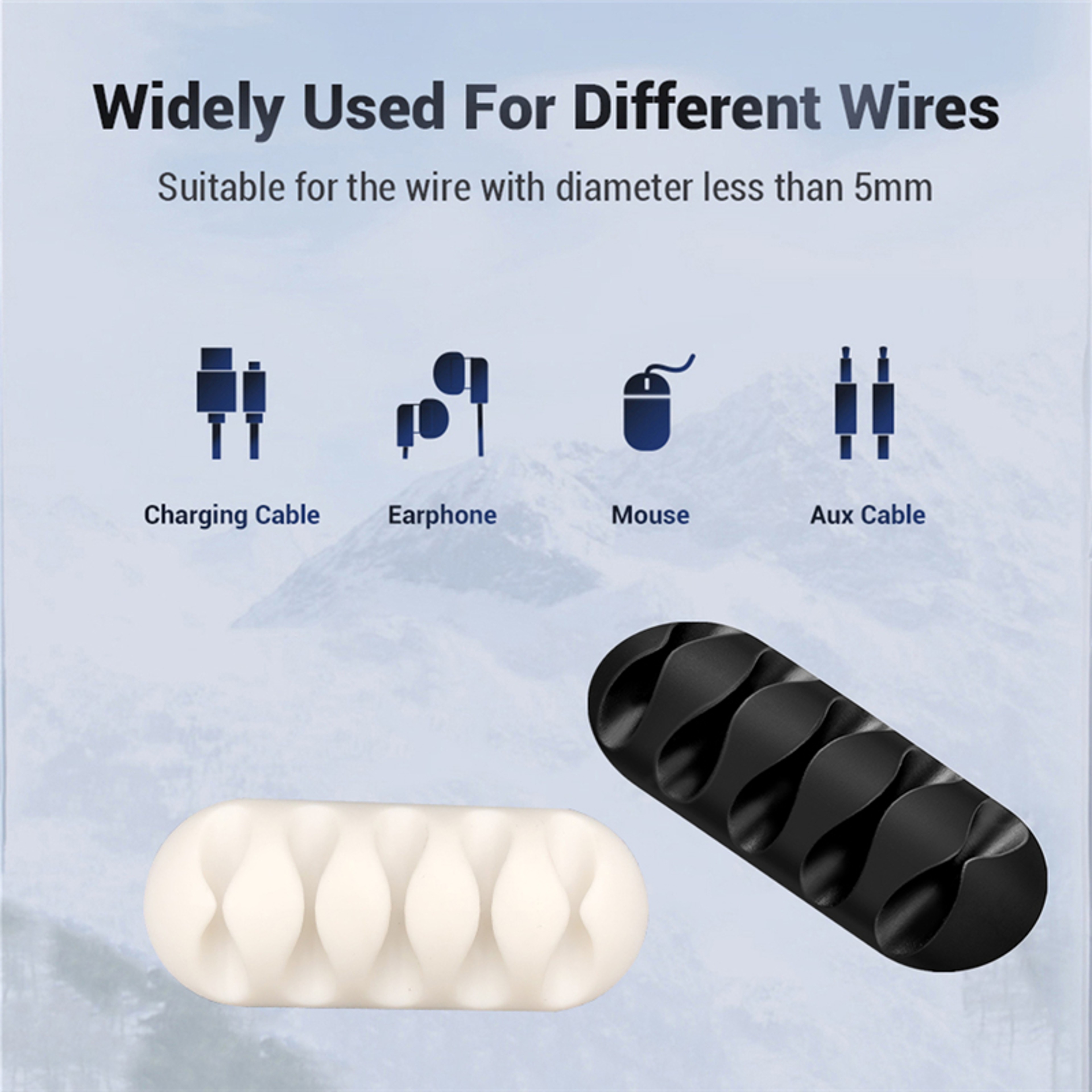 Round Silicone USB Cable Clip Organizer Desk Tidy Charger Cord Clips Adhesive Wire Clamp Management 1