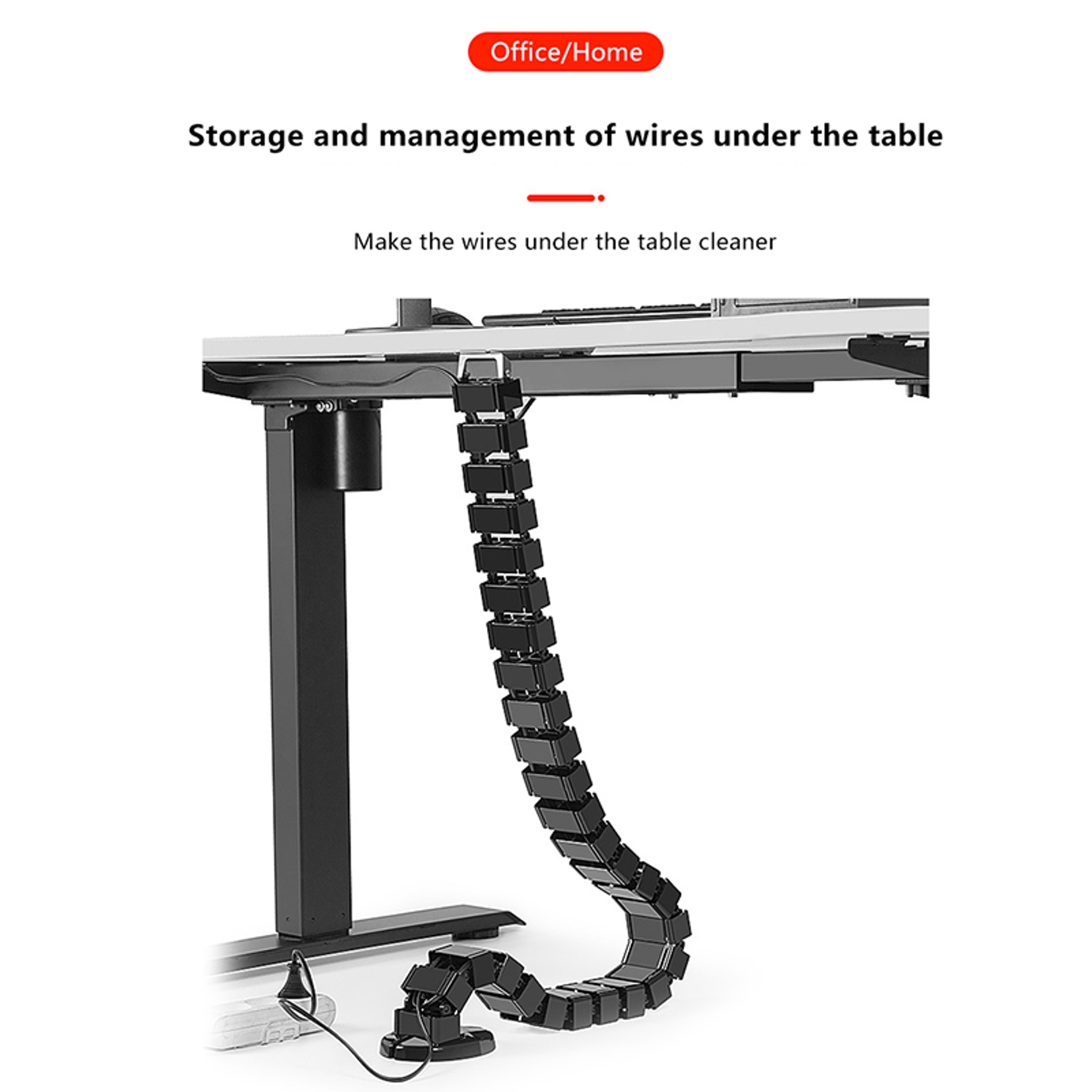 Workplace Snake Wire Design Cable Spinal Cord Wrapper Under Desk Cable Defense Pipe 2