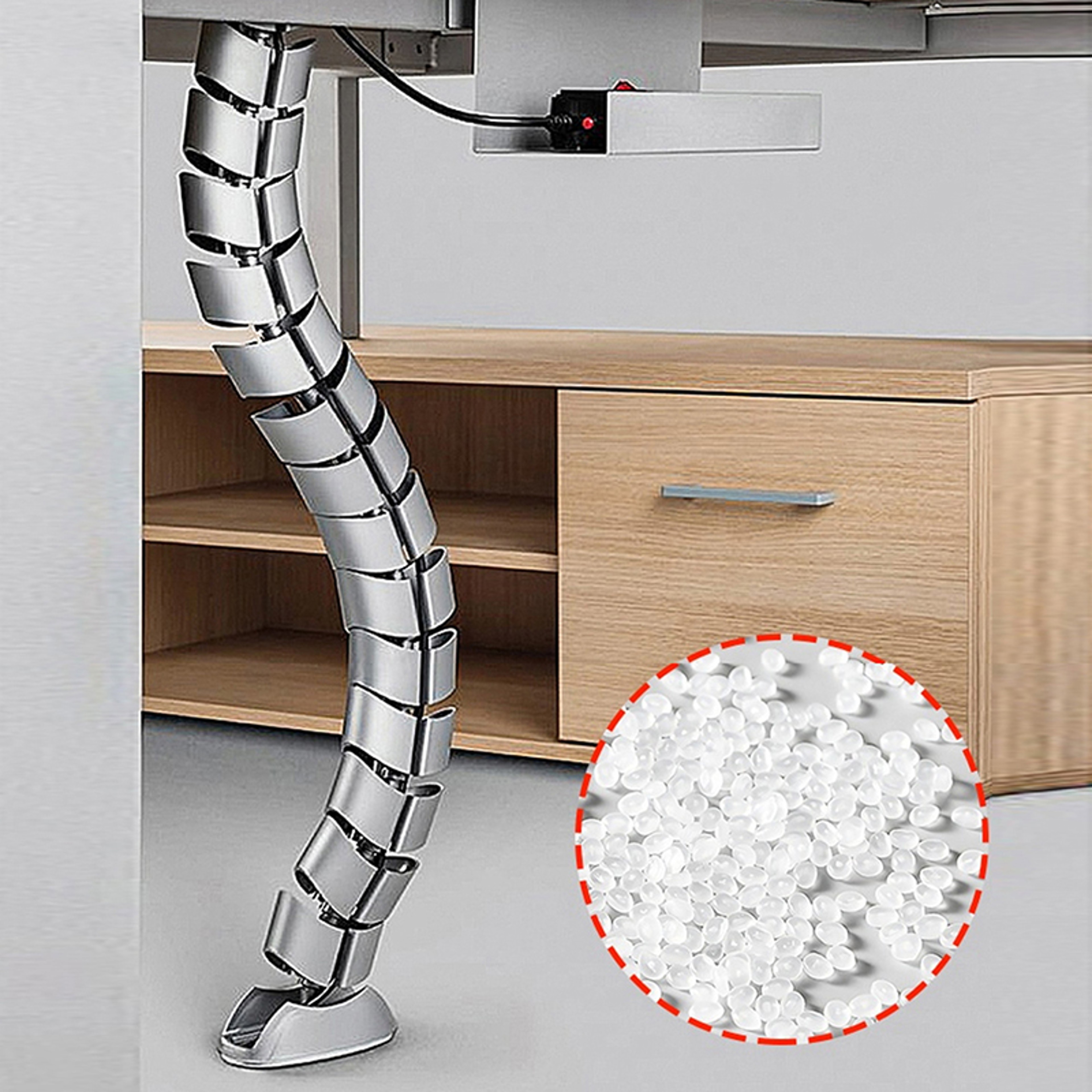Workplace Snake Wire Design Cable Spinal Cord Wrapper Under Desk Cable Defense Pipe 0