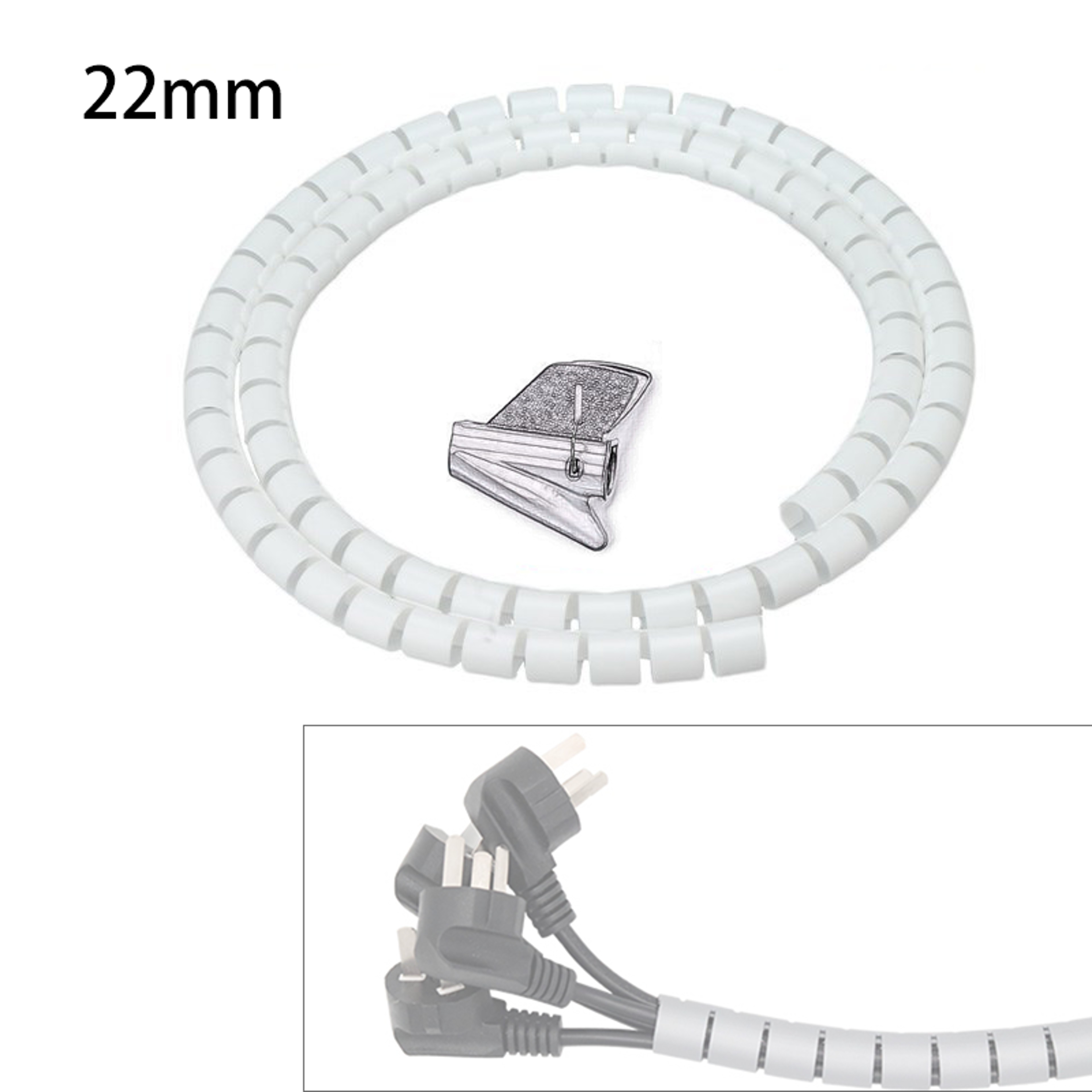 Spiral Winder Cable Cover Protector Wire Desk Organizer Computer Cord Bite Tube Clip Management Too 5