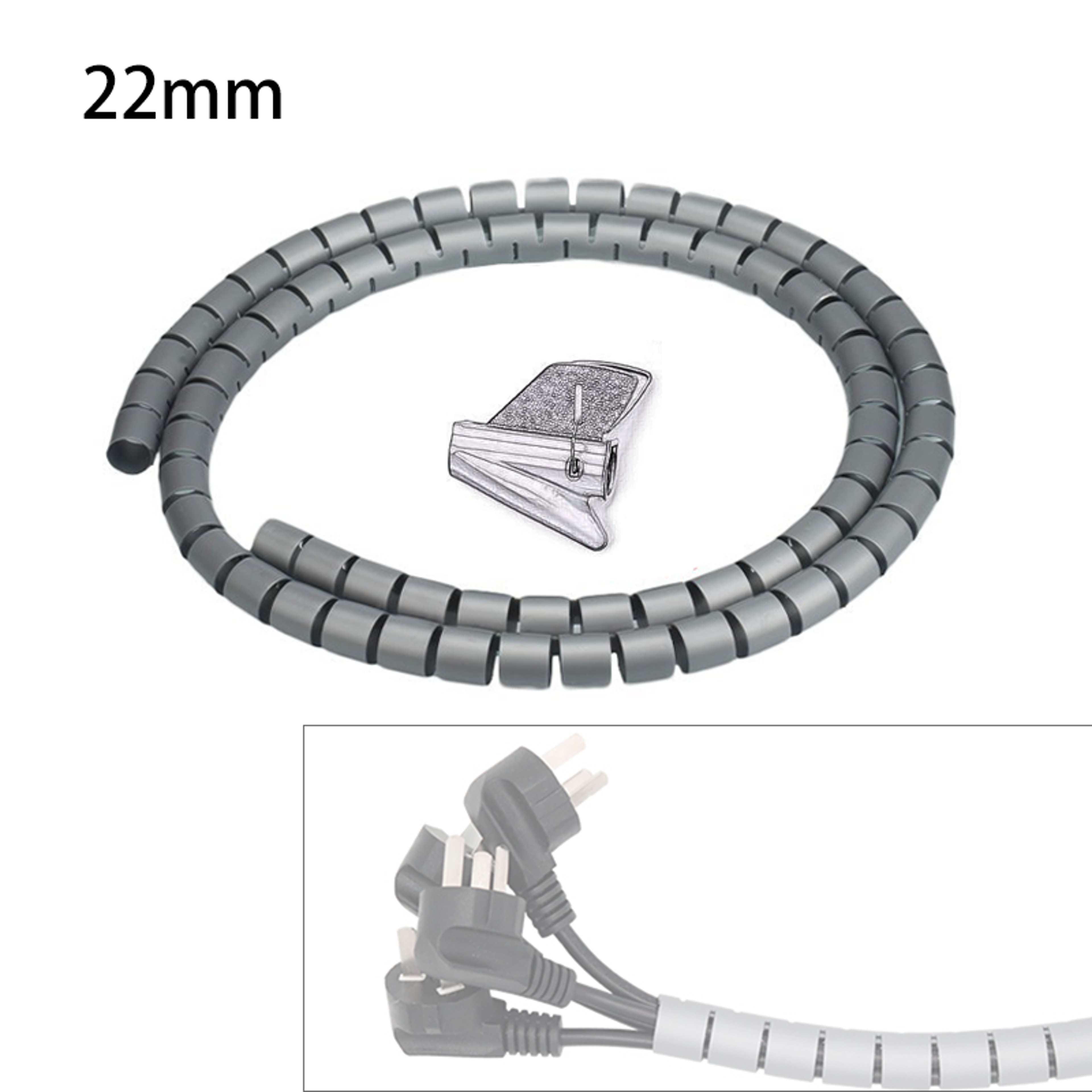 Spiral Winder Cable Cover Protector Wire Desk Organizer Computer Cord Bite Tube Clip Management Too 6