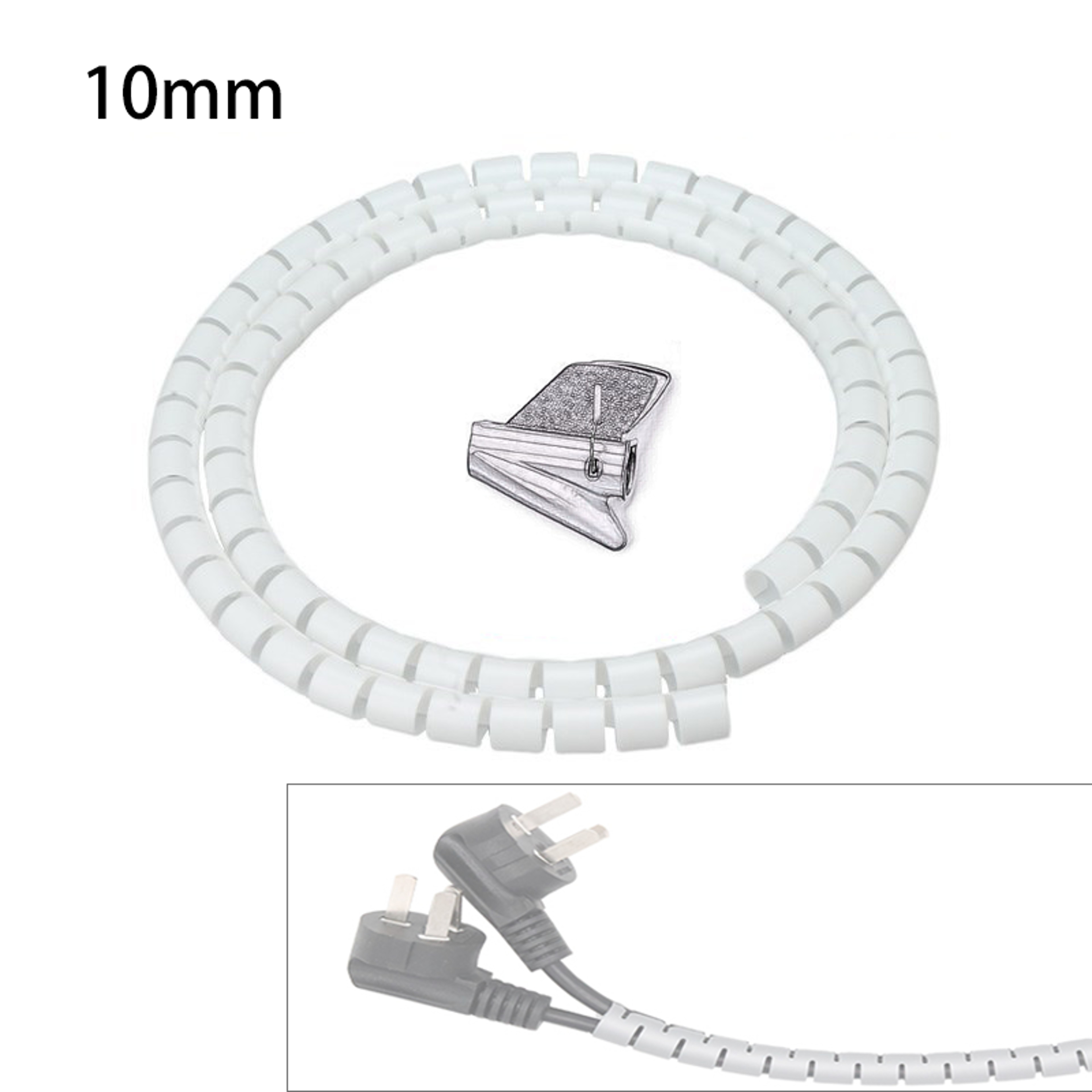 Spiral Winder Cable Cover Protector Wire Desk Organizer Computer Cord Bite Tube Clip Management Tools – view 9