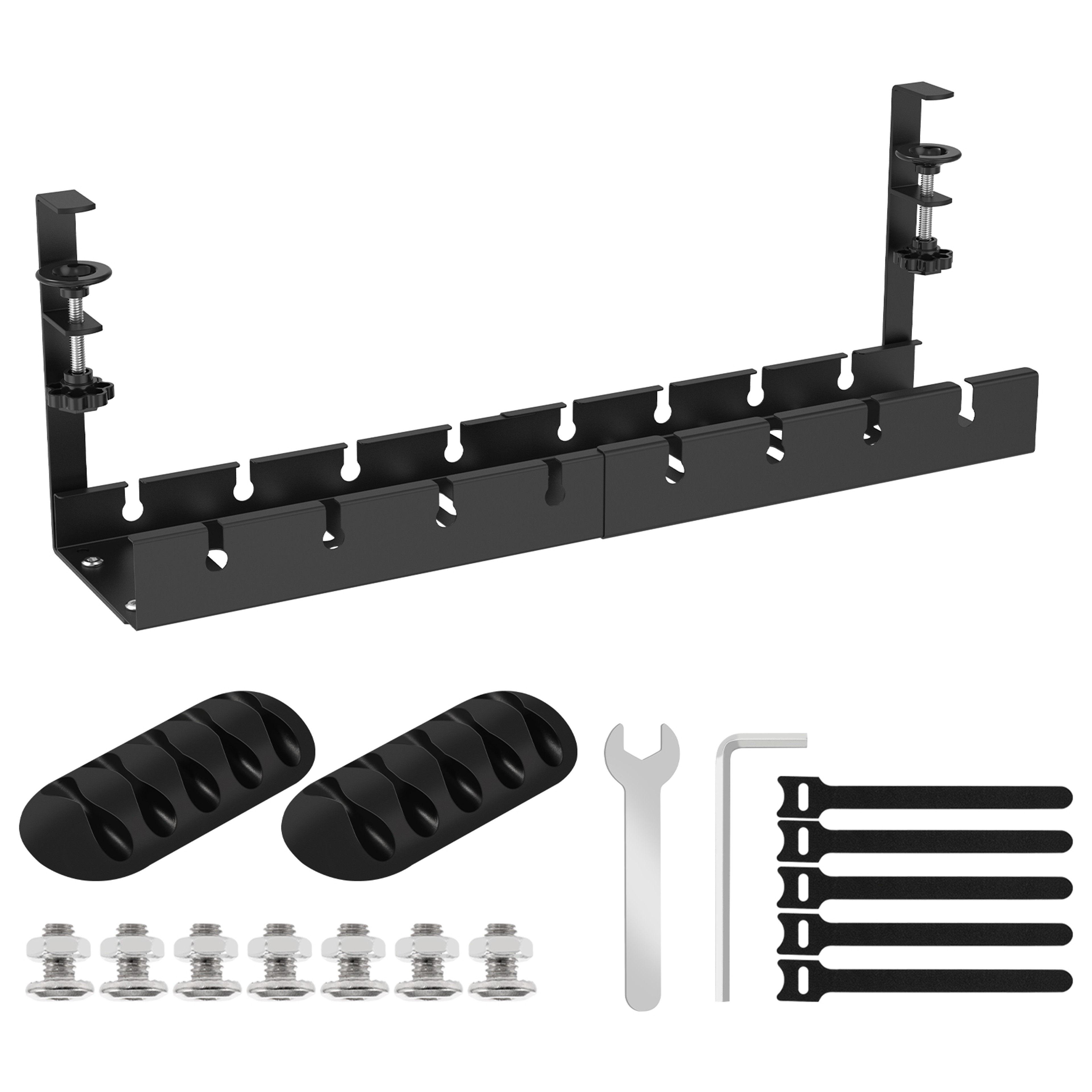 No Drilling Extendable Under Desk Cable Management Metal Tray Multipurpose Space Saving Organizer S 5