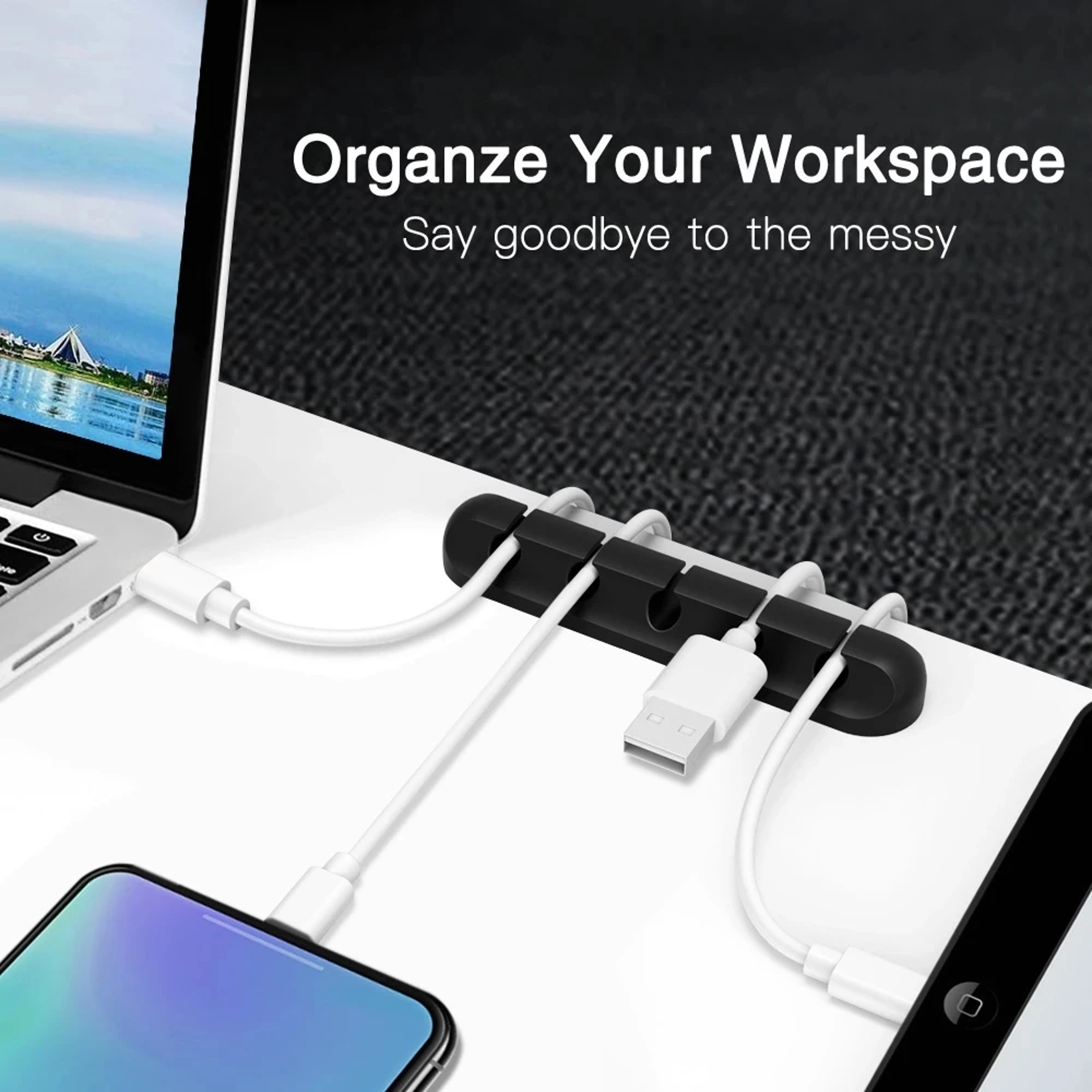 Silicone Cable Organizer Clips Self Adhesive USB Cable Winder Mouse Keyboard Headset Cord Managemen 1