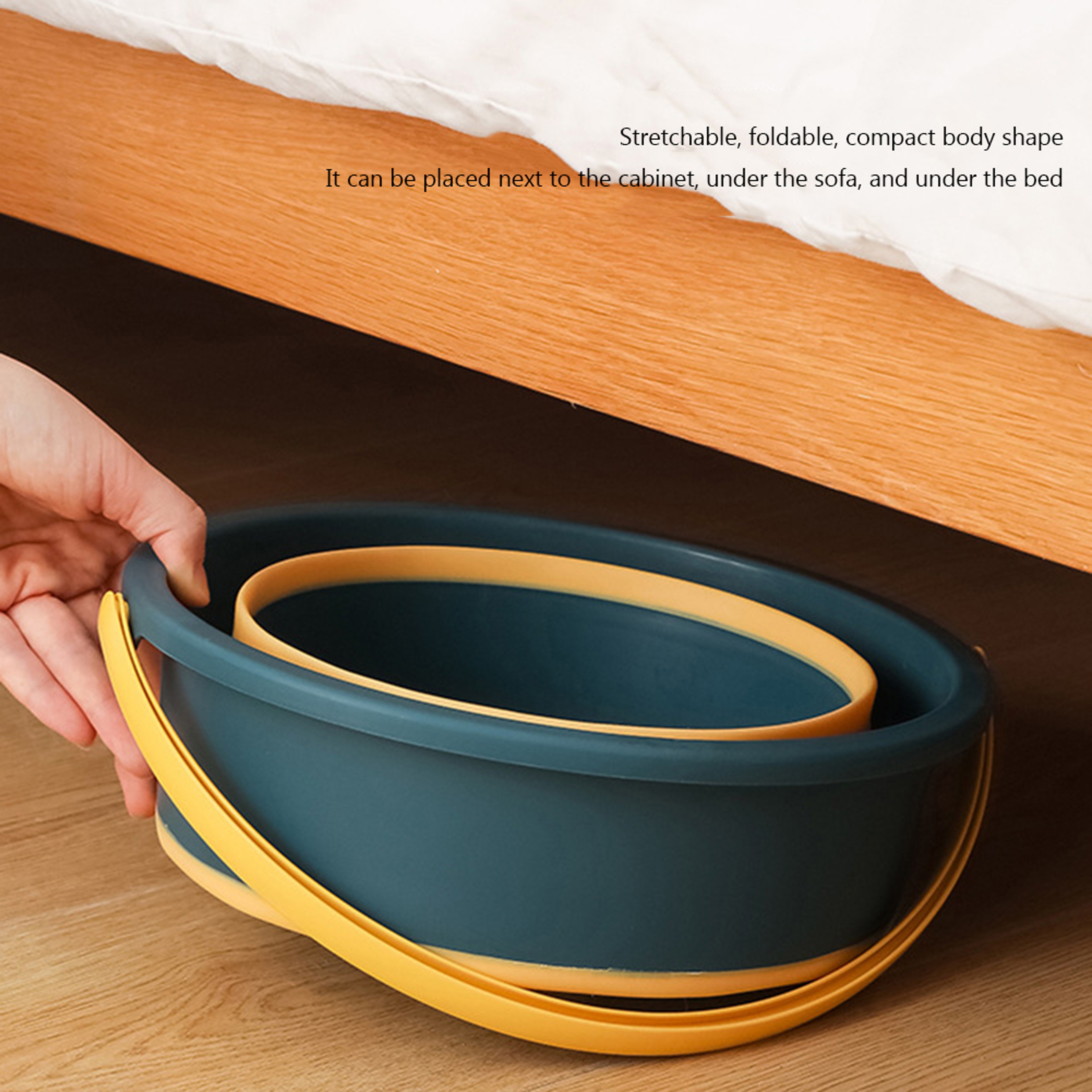 Silicone Folding Portable Bucket With Cover Car Wash Fishing Bathroom Tool For Outdoor Camping Supp 1