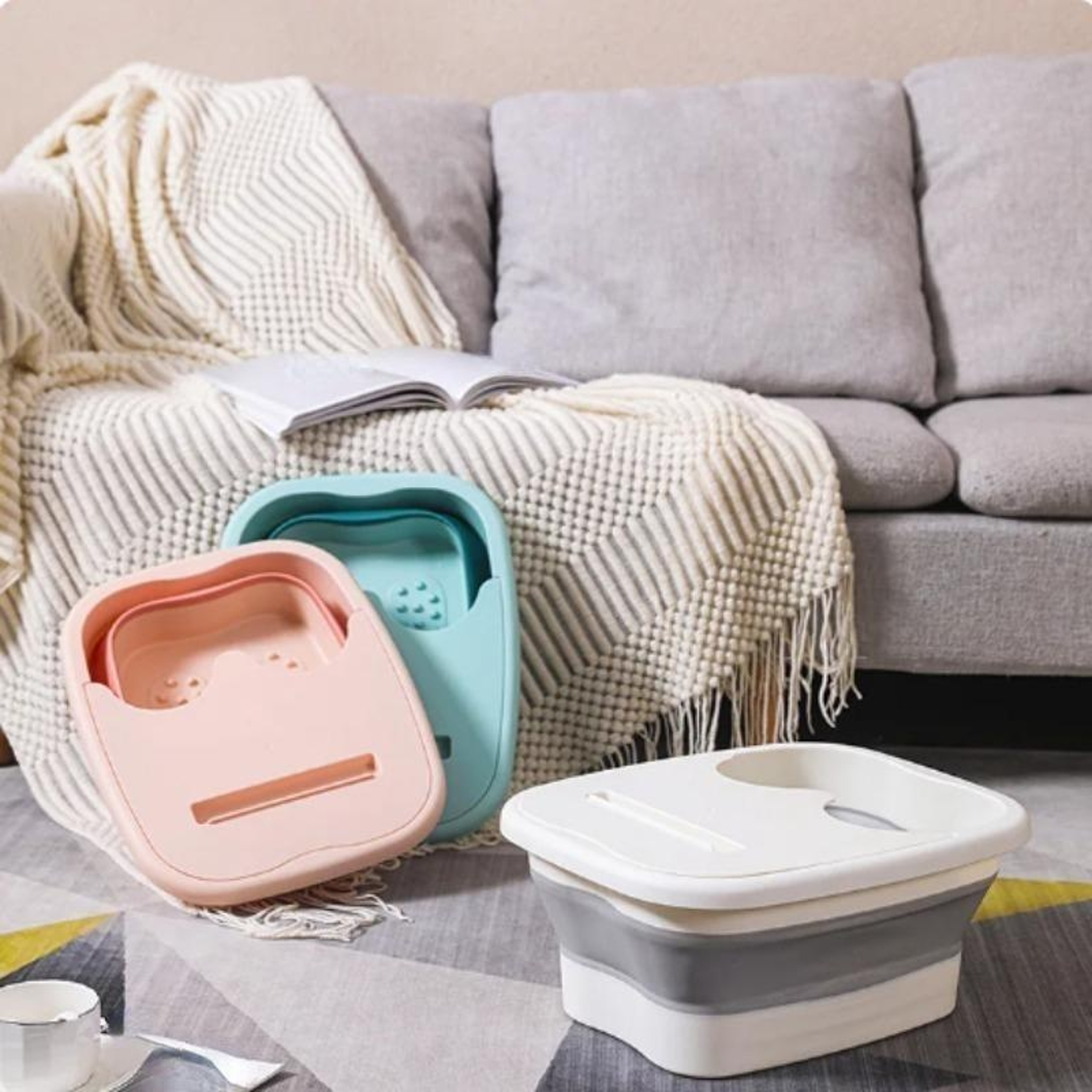 Foldable Footbath Massage Bucket Household Spa Foot Bath Bucket Folding Pedicure Soaking Basin Bath 2