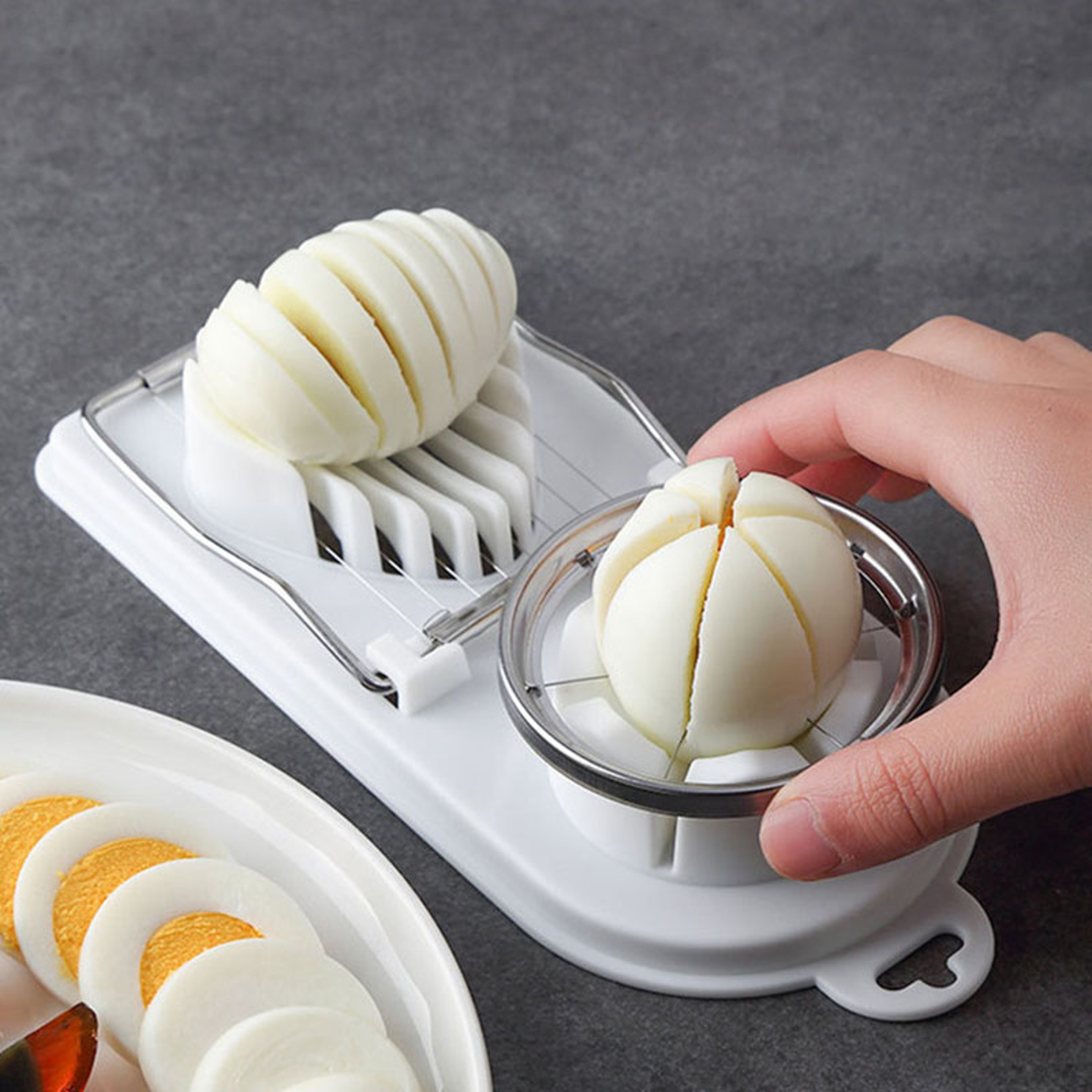 Stainless Steel Egg Cutter Multifunctional Egg Slicer for Home Use Fancy Eggs Splitter Kitchen Gadget – view 4