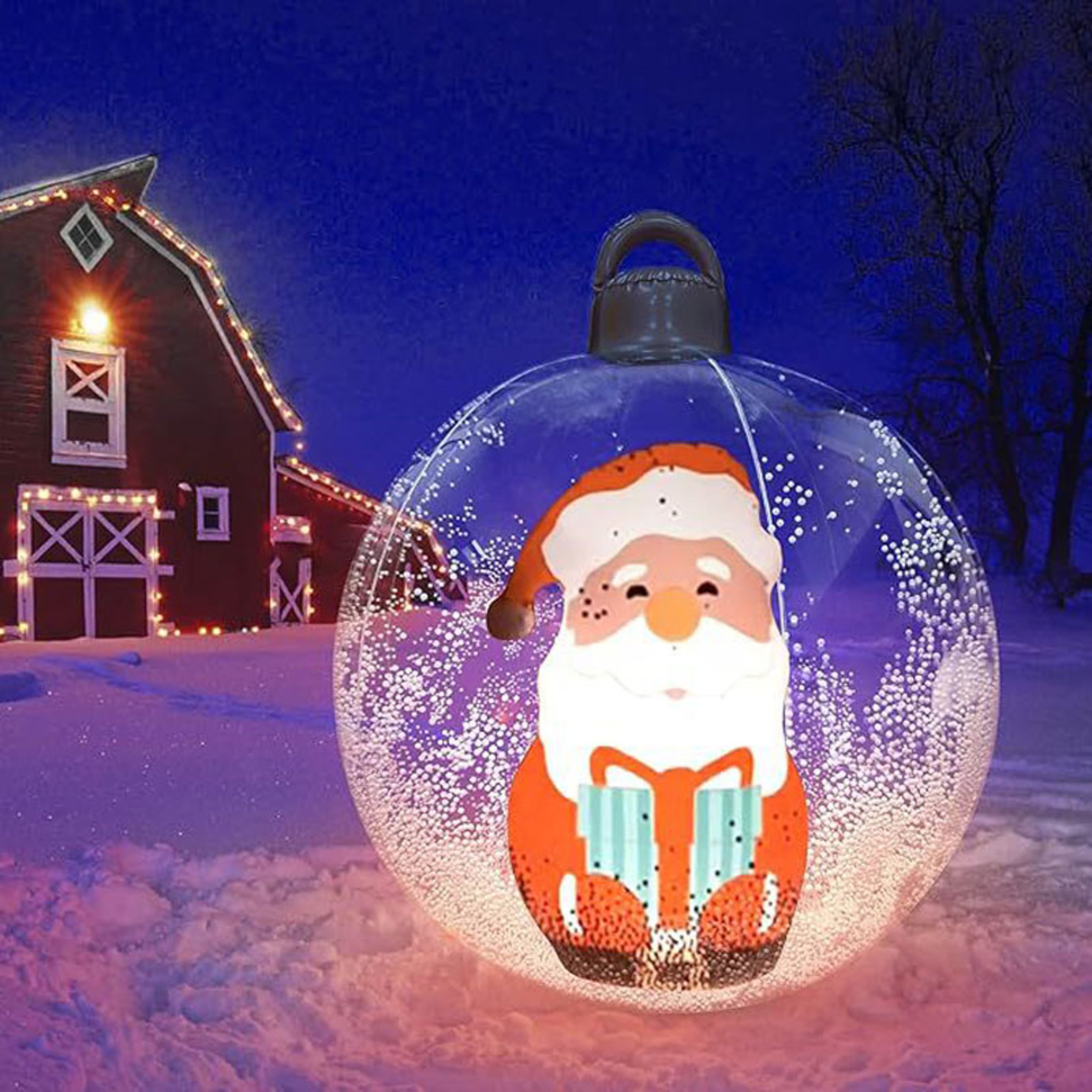 Giant Transparent Inflatable Christmas Ball PVC Christmas Ornaments For Holiday Decor 0