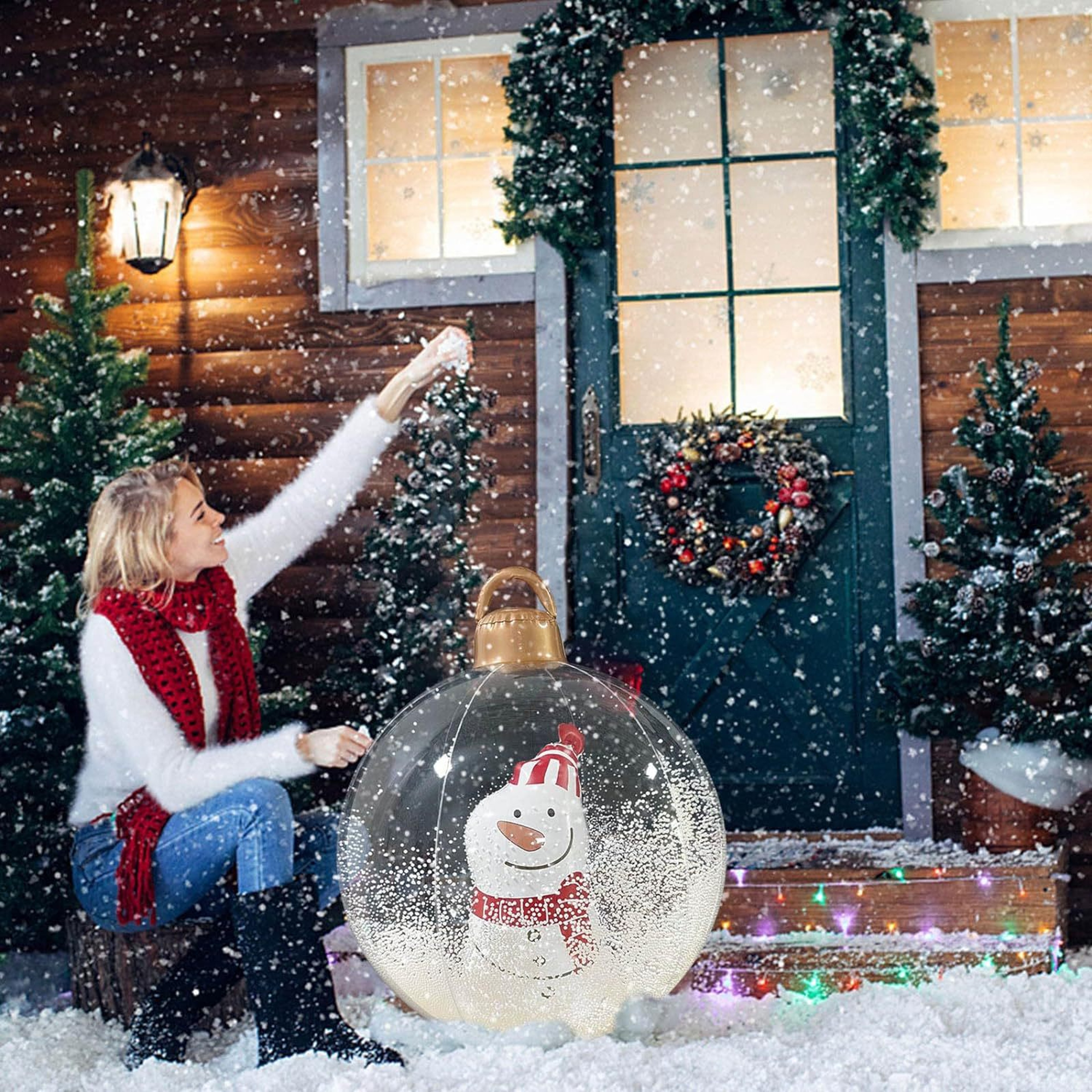 Giant Transparent Inflatable Christmas Ball PVC Christmas Ornaments For Holiday Decor 1