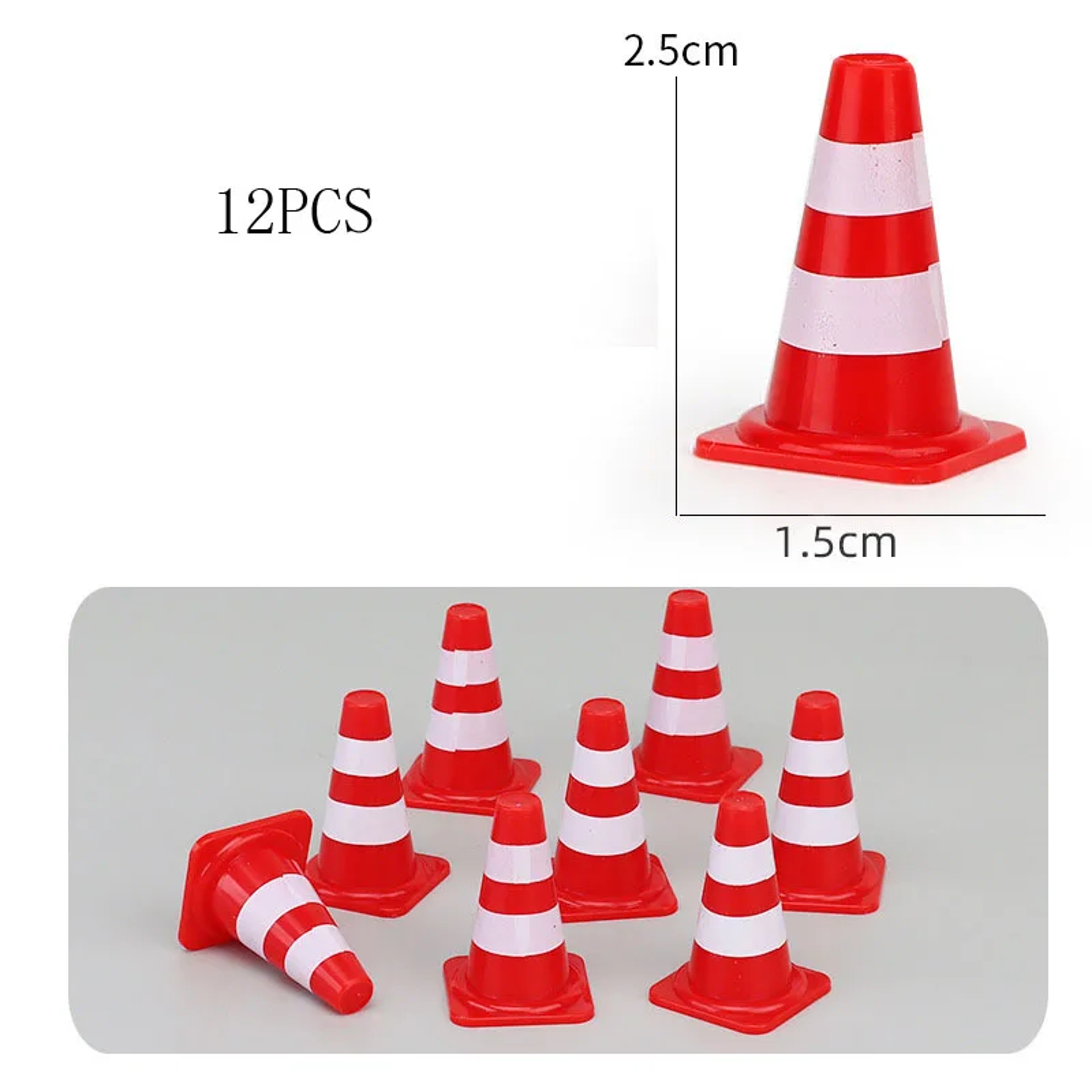 Mini Construction Traffic Sign Set, Mini Plastic Road Street Signs, Toys For Kids, Cone Construction Theme Party Gift – view 8