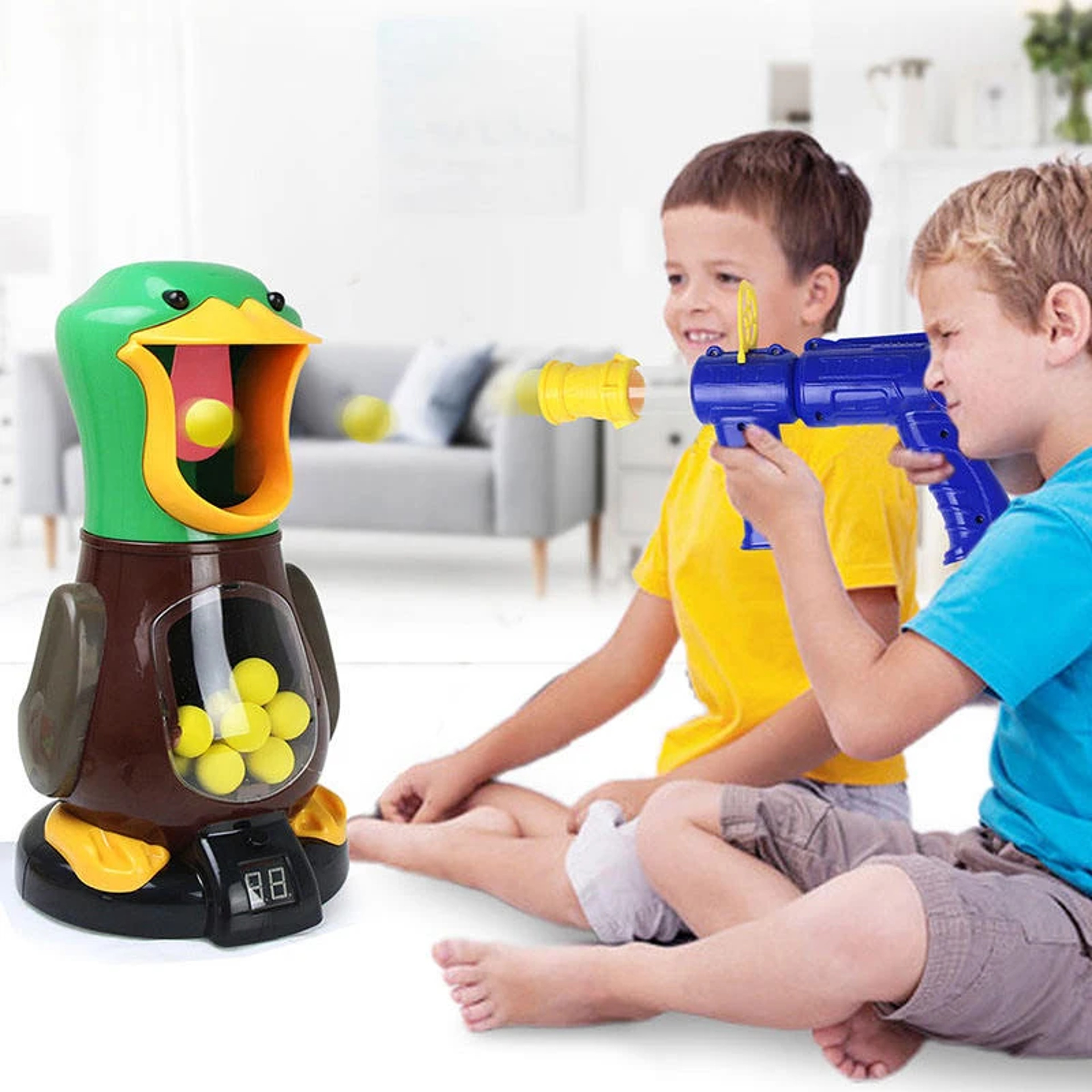 Hungry Duck Foam Balls Electronic Target Practice Toys Airpowered Shooting Duck Battle Game With Li 0
