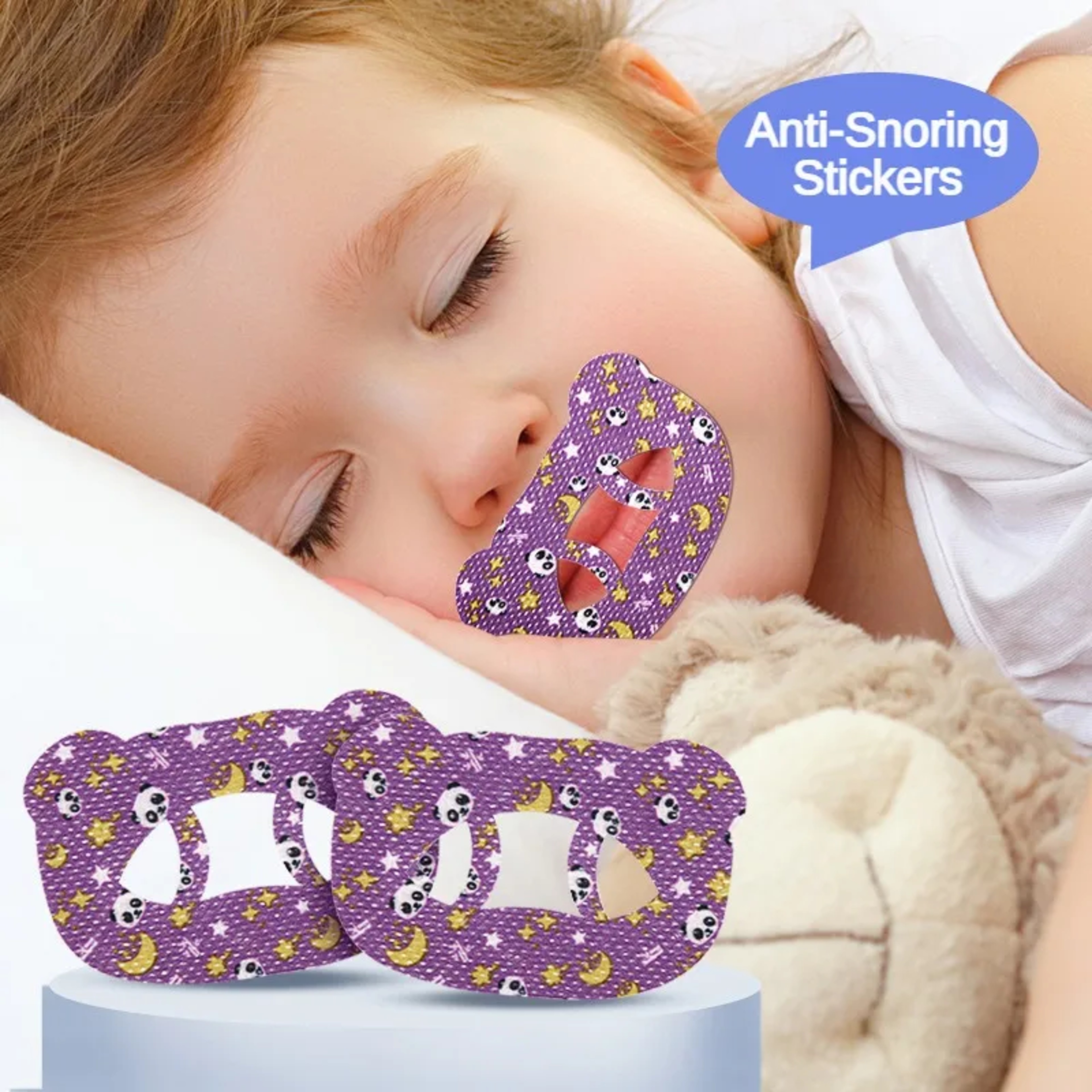 Anti-Snoring Stickers, Children Adult Sleep Breathing Patch, Mouth Correction Orthosis for Night Lip Nose – view 2