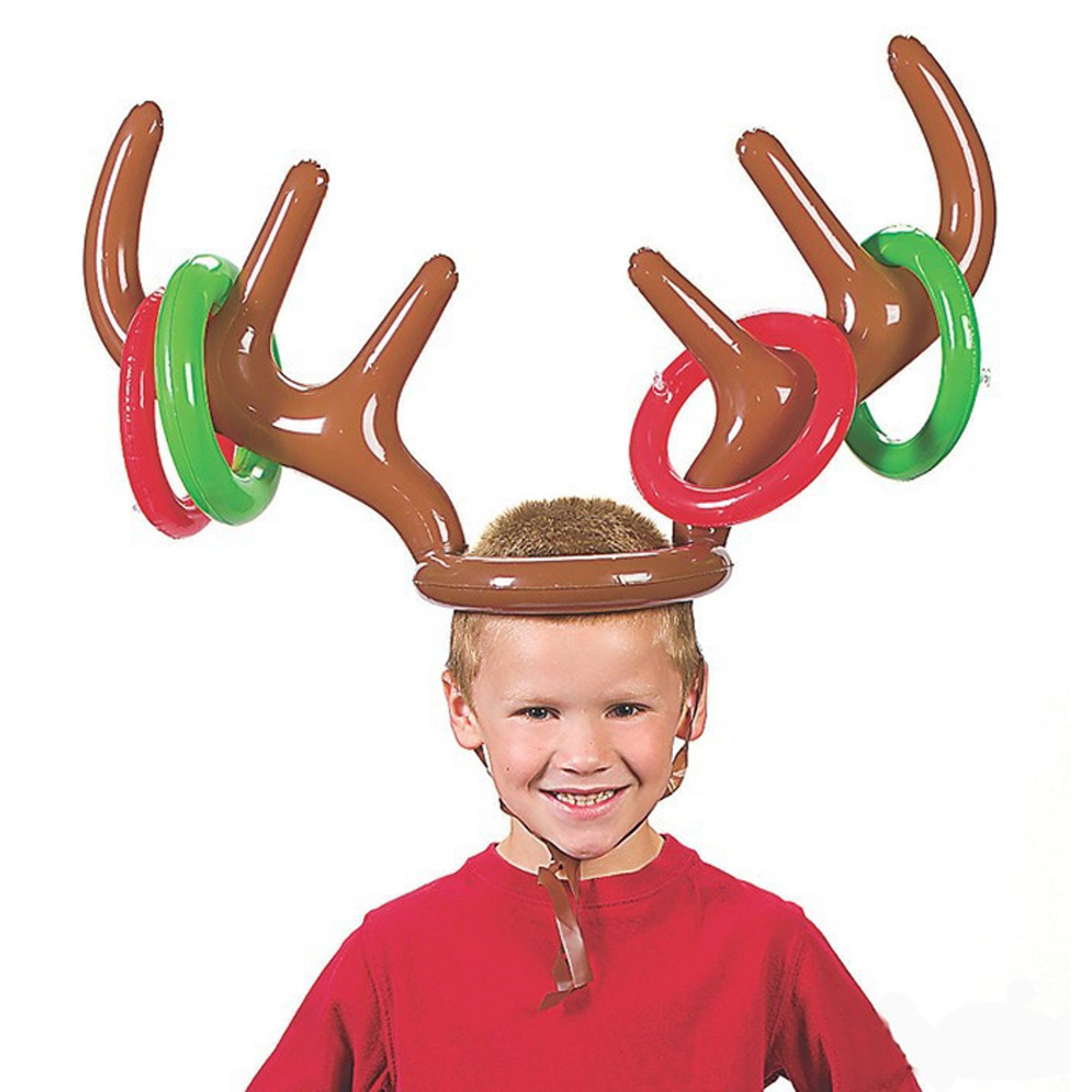 Christmas Party Decor Supplies Inflatable Reindeer Antler Ring Toss Game Antler Shape Balloon Toys  5