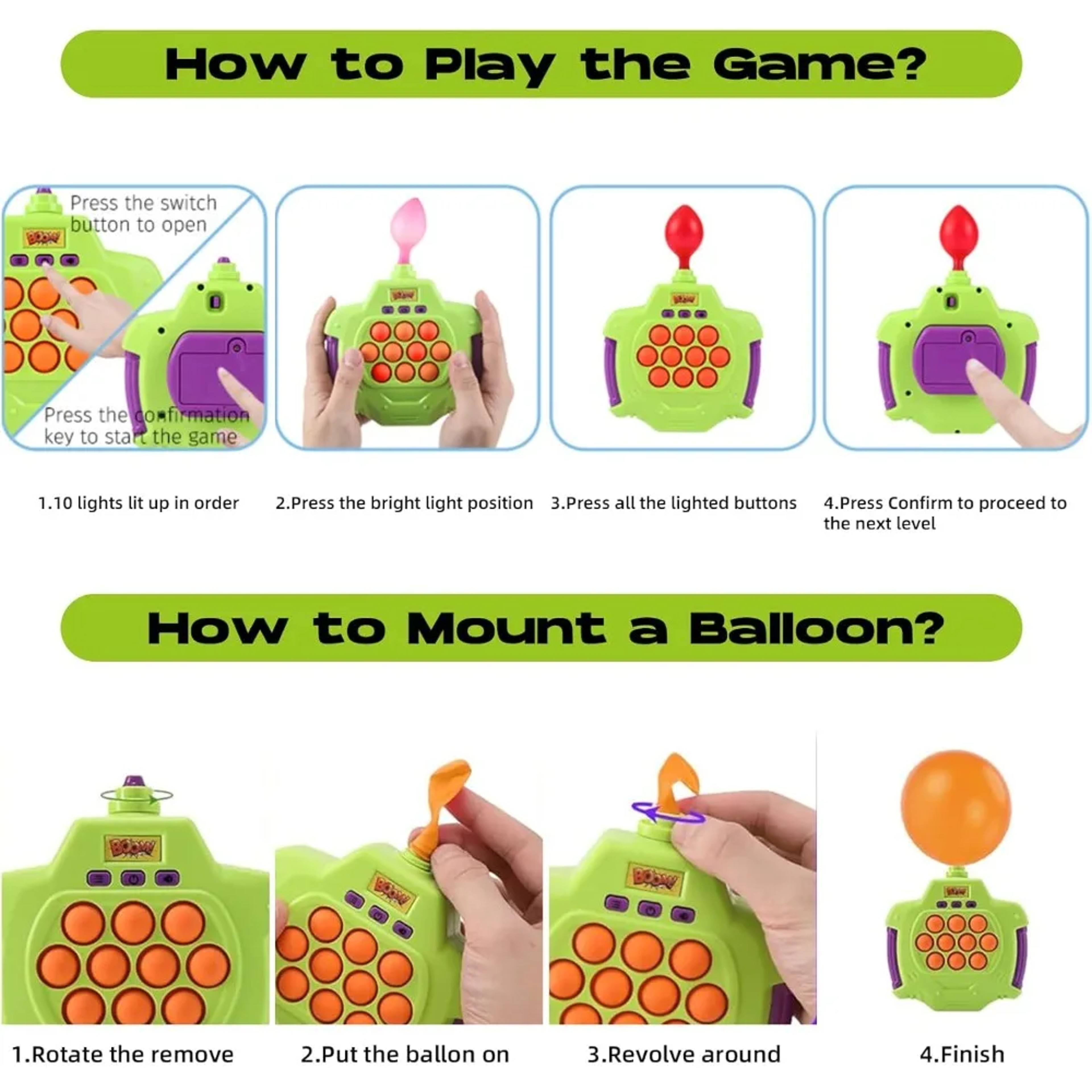Light Up Pop It Fidget Toys for Kids Adults Quick Push Pop Game Squeeze Sensory Toy Interactive Puzzle – view 6