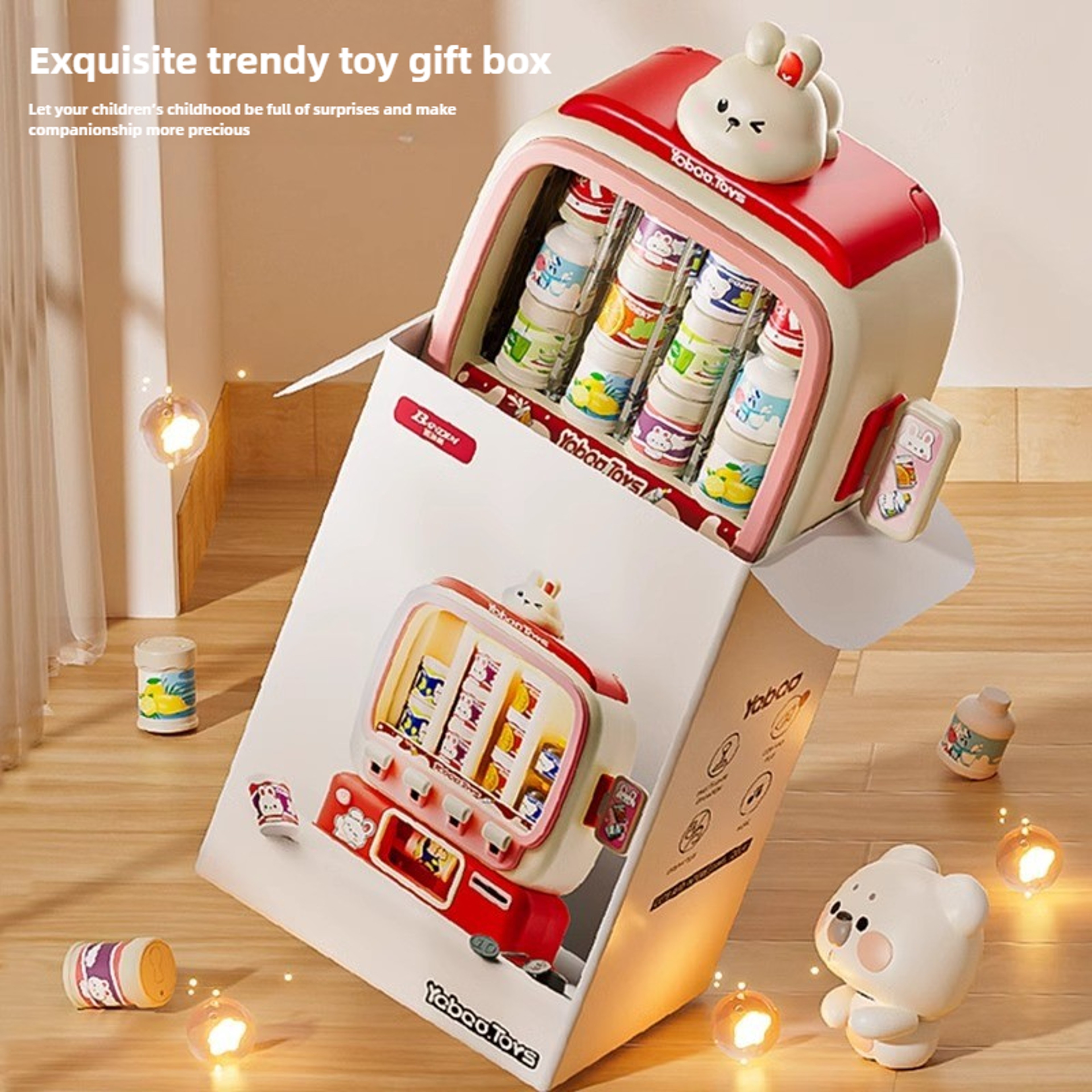 Mini Auto Drinks Vending Machine Coin Operated Kids Toy Simulation Beverage Machine for Children Christmas Pretend Play – view 6