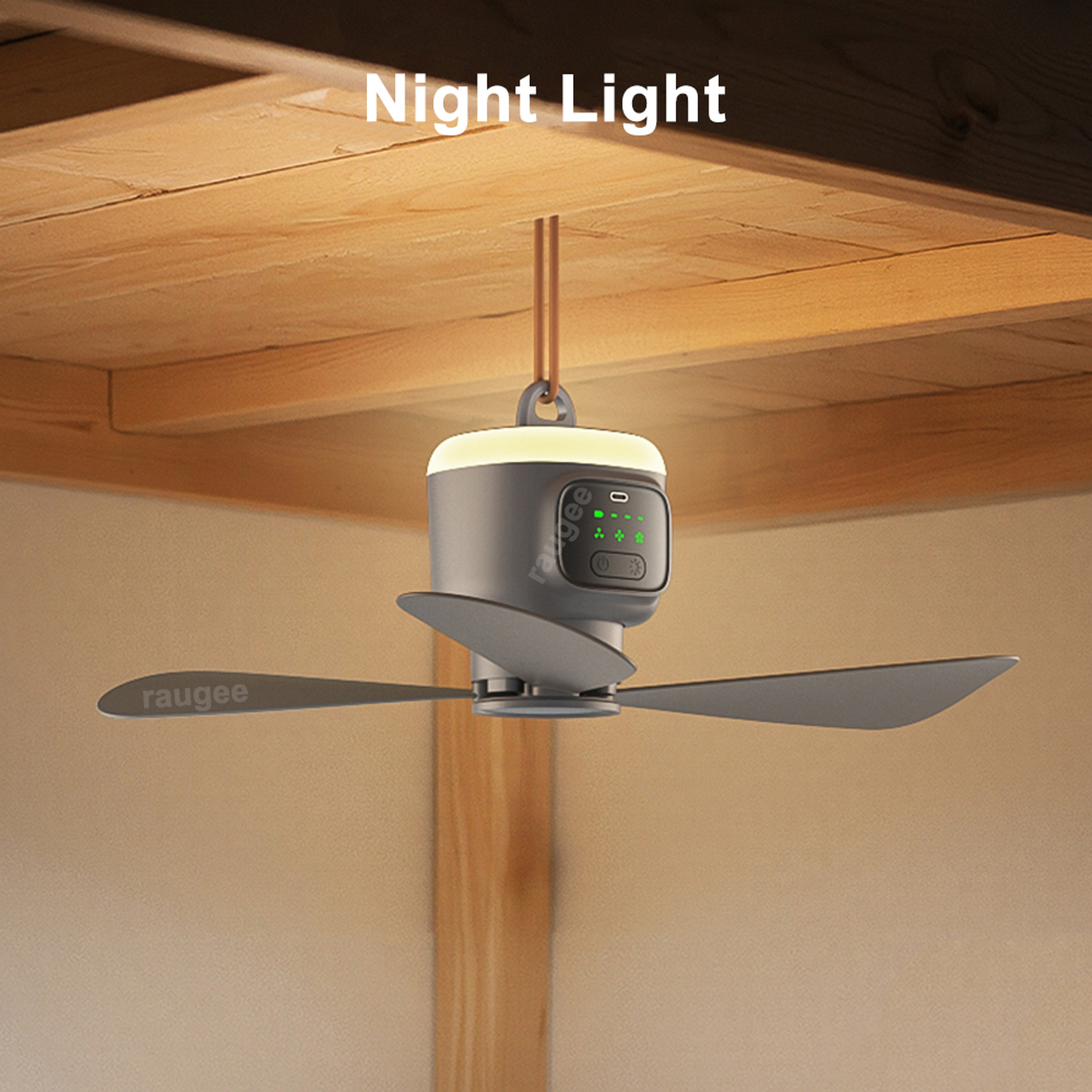 Portable Ceiling Fan With Battery Outdoor Camping Tent Fan Air Circulator Cooler Rechargeable Elect 0
