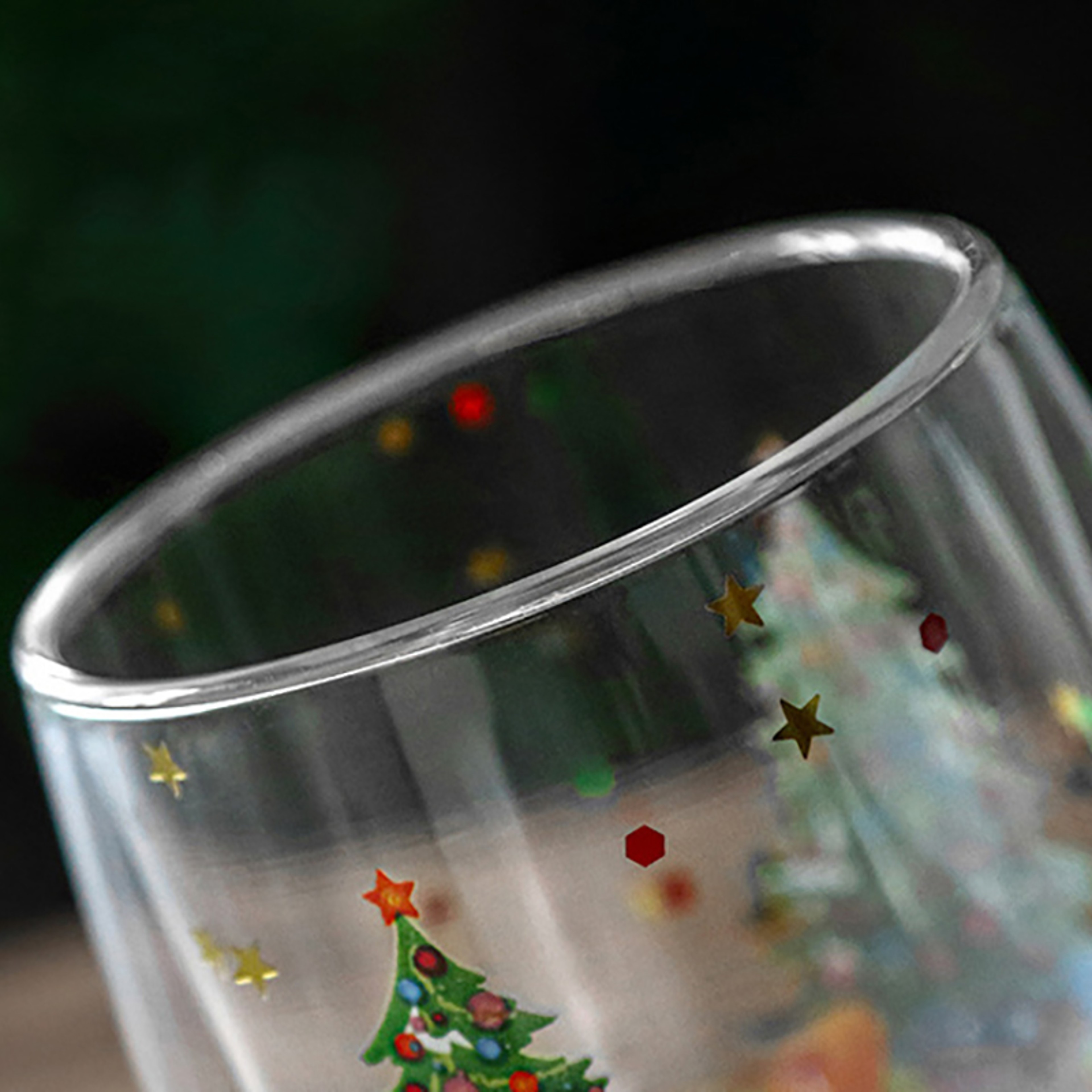 Beautiful Double-Wall Christmas-Themed Glass Mug Heat-Resistant Cup for Coffee Water Ideal Bar Drinkware Christmas Gift – view 5
