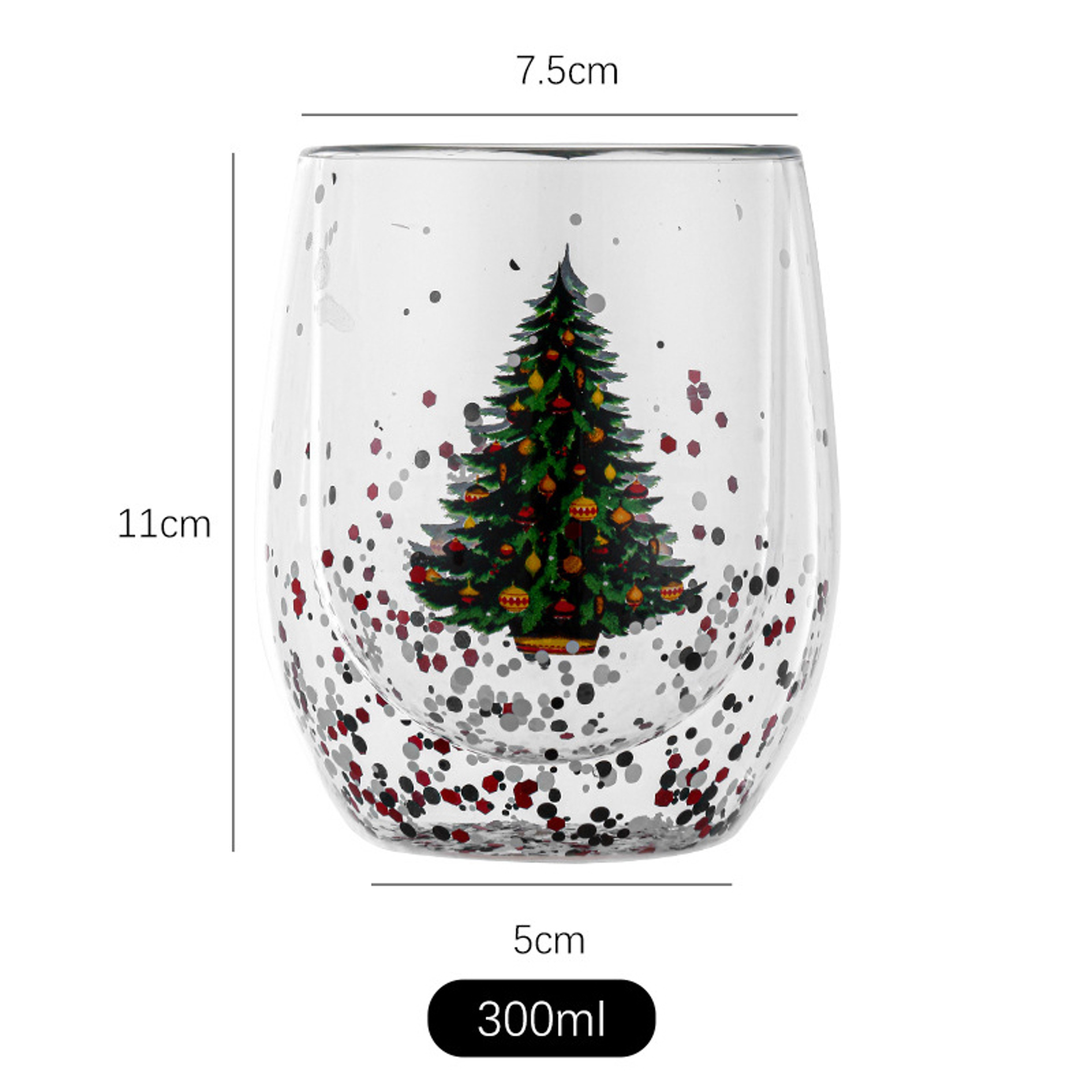 Beautiful Double-Wall Christmas-Themed Glass Mug Heat-Resistant Cup for Coffee Water Ideal Bar Drinkware Christmas Gift – view 6