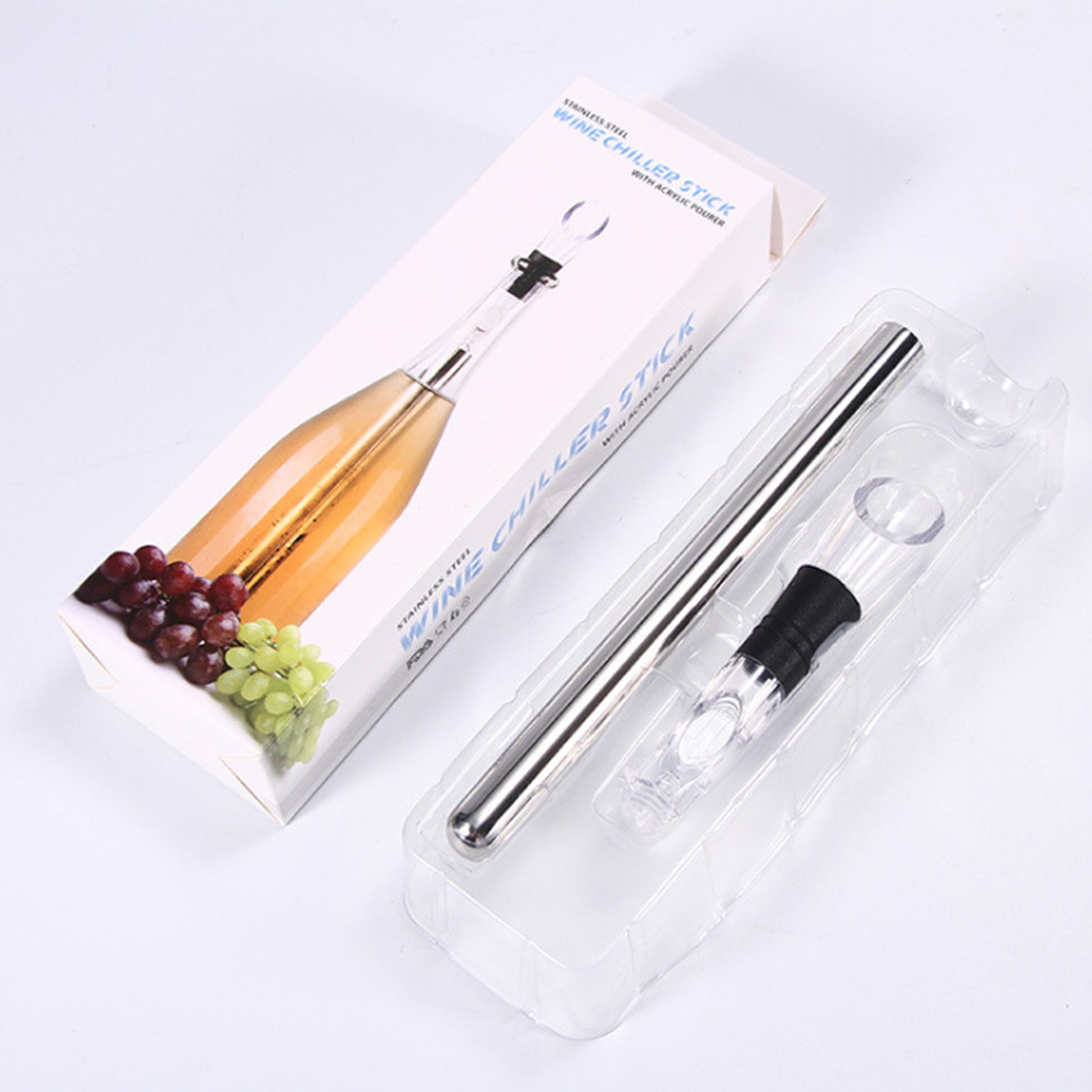 Stainless Steel Ice Wine Chiller, Rushed Ice Bucket, Perfect Wine Pourer Barware – view 7