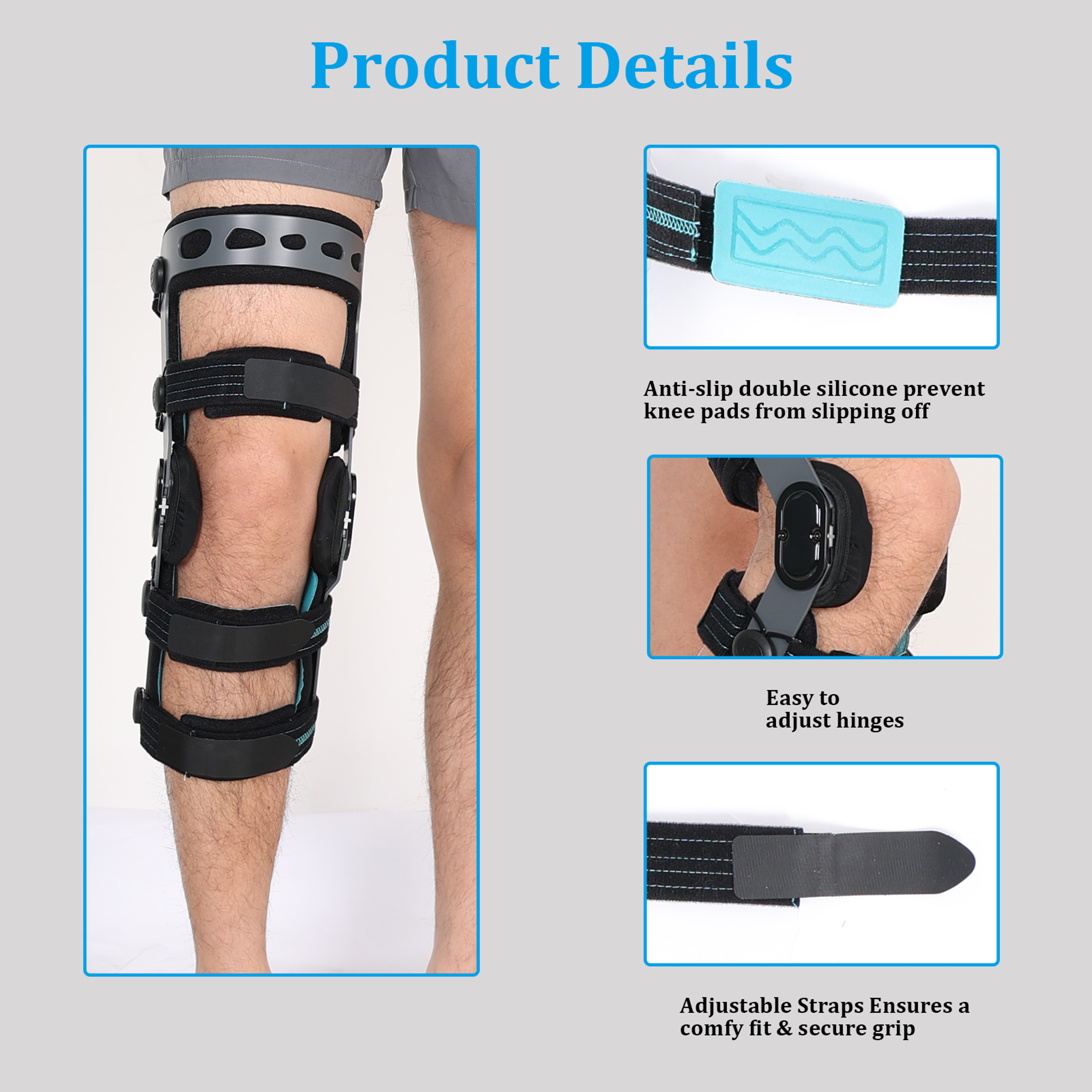 ROM Knee Orthosis for Ligament Injuries Arthritis Meniscus ACL MCL PCL Osteoarthritis Fit Men and Women – view 3