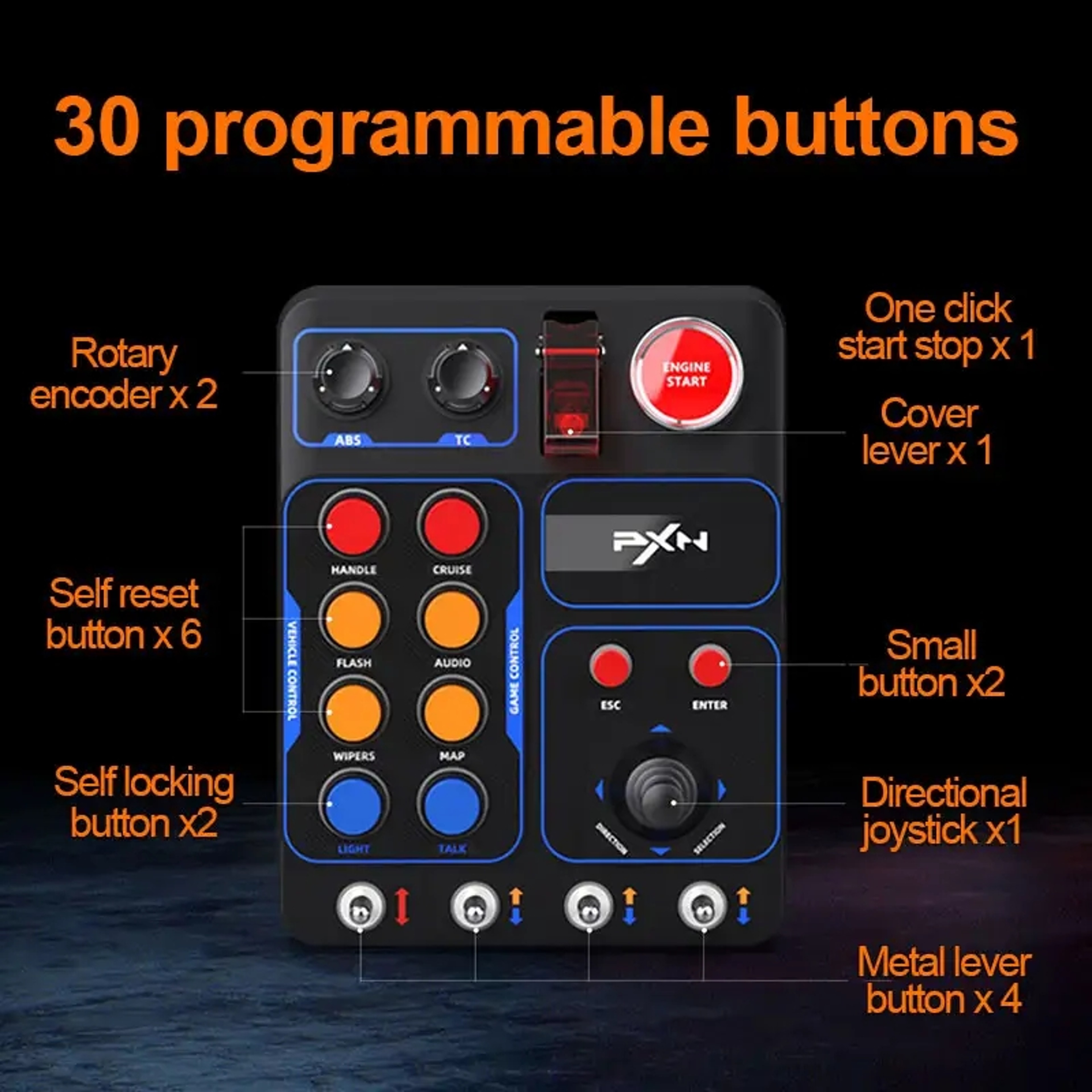 Simulator Race Control Box Multifunctional Keys For EURO Truck Simulator Racing Game Custom PC 5