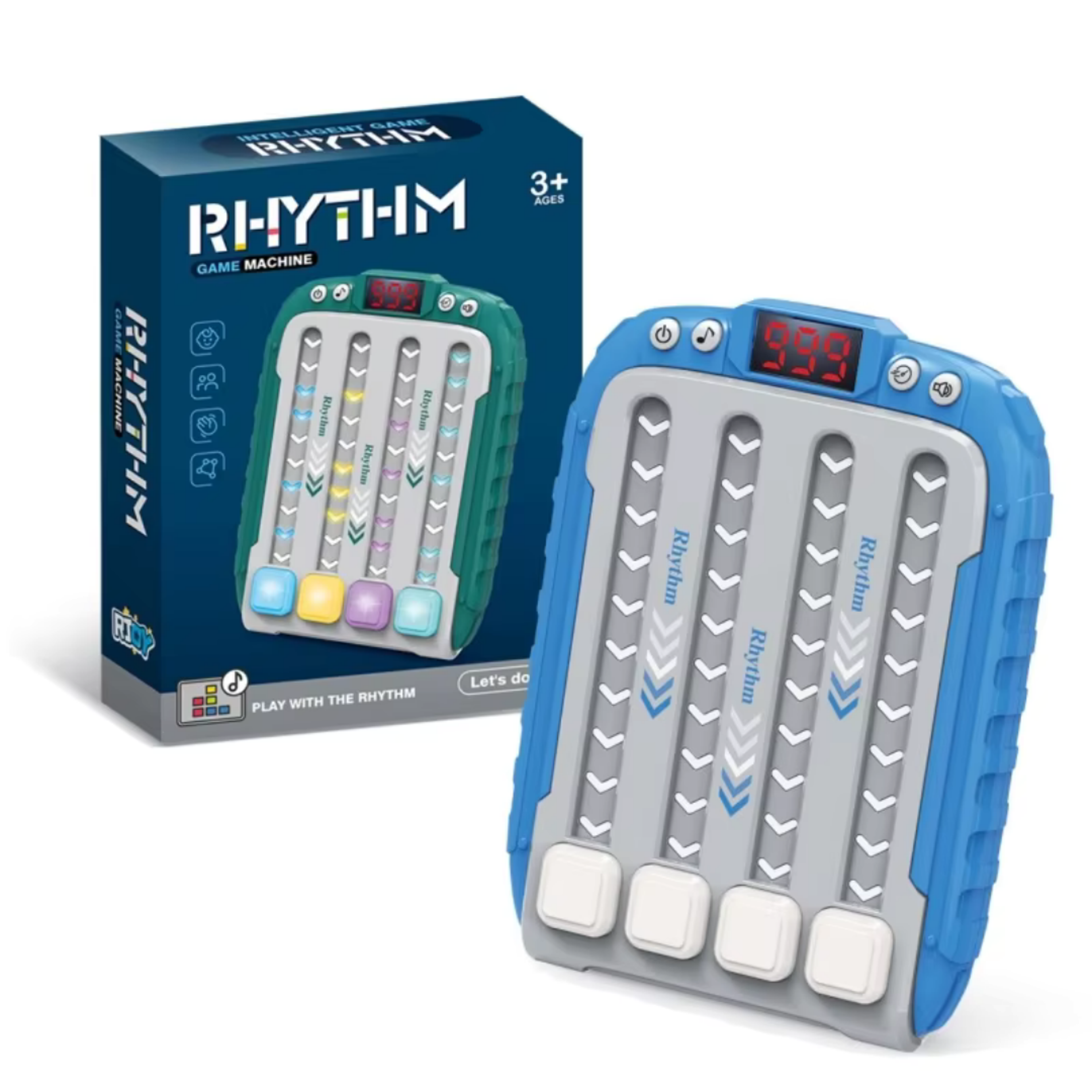 Brain Training Music Rhythm Game Machine Light Up Puzzle Sensory Toys Montessori Travel Educational 8