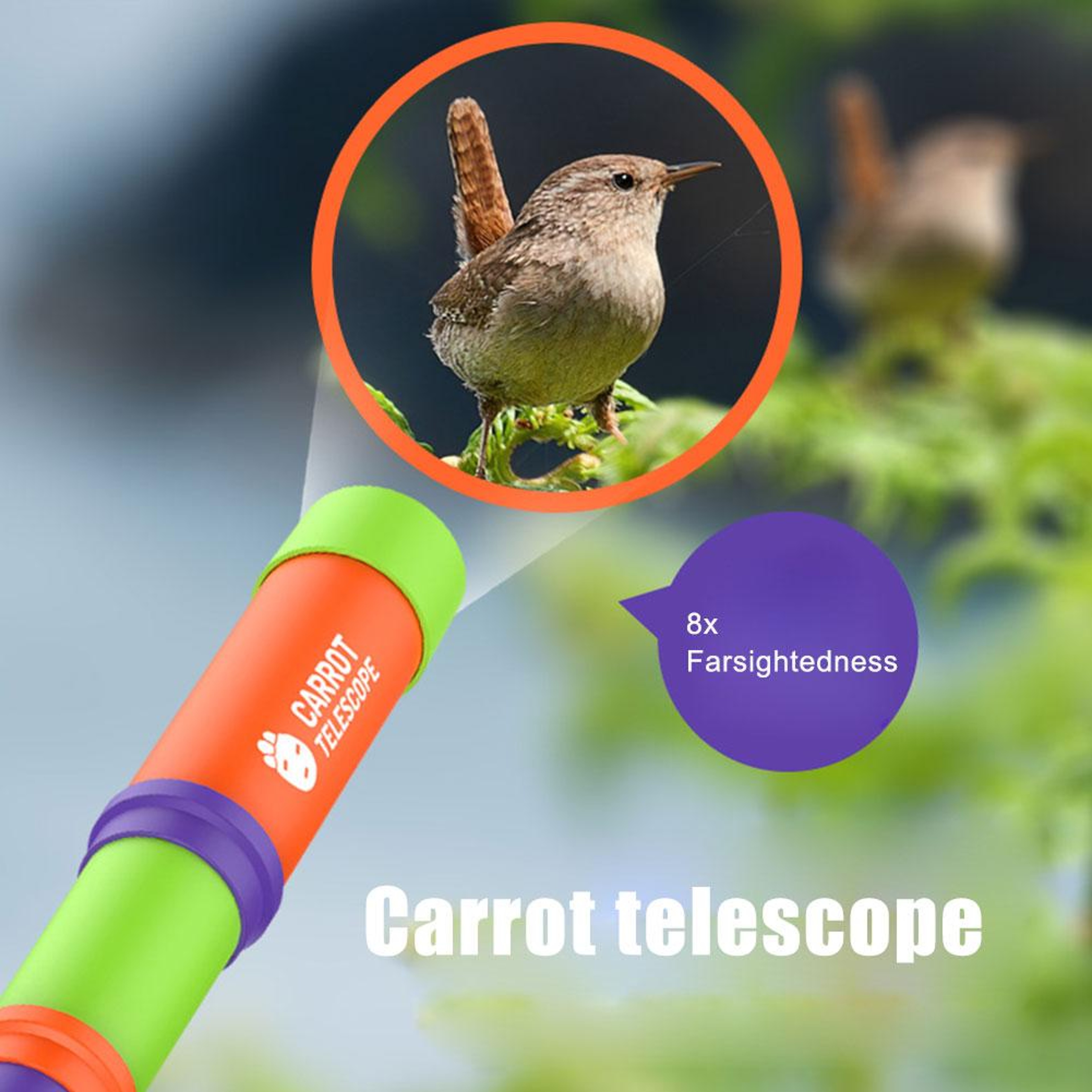 Mini Portable Lens Carrot Telescope 3D Printed Educational Games For Kids Gifts Retractable Toys 2