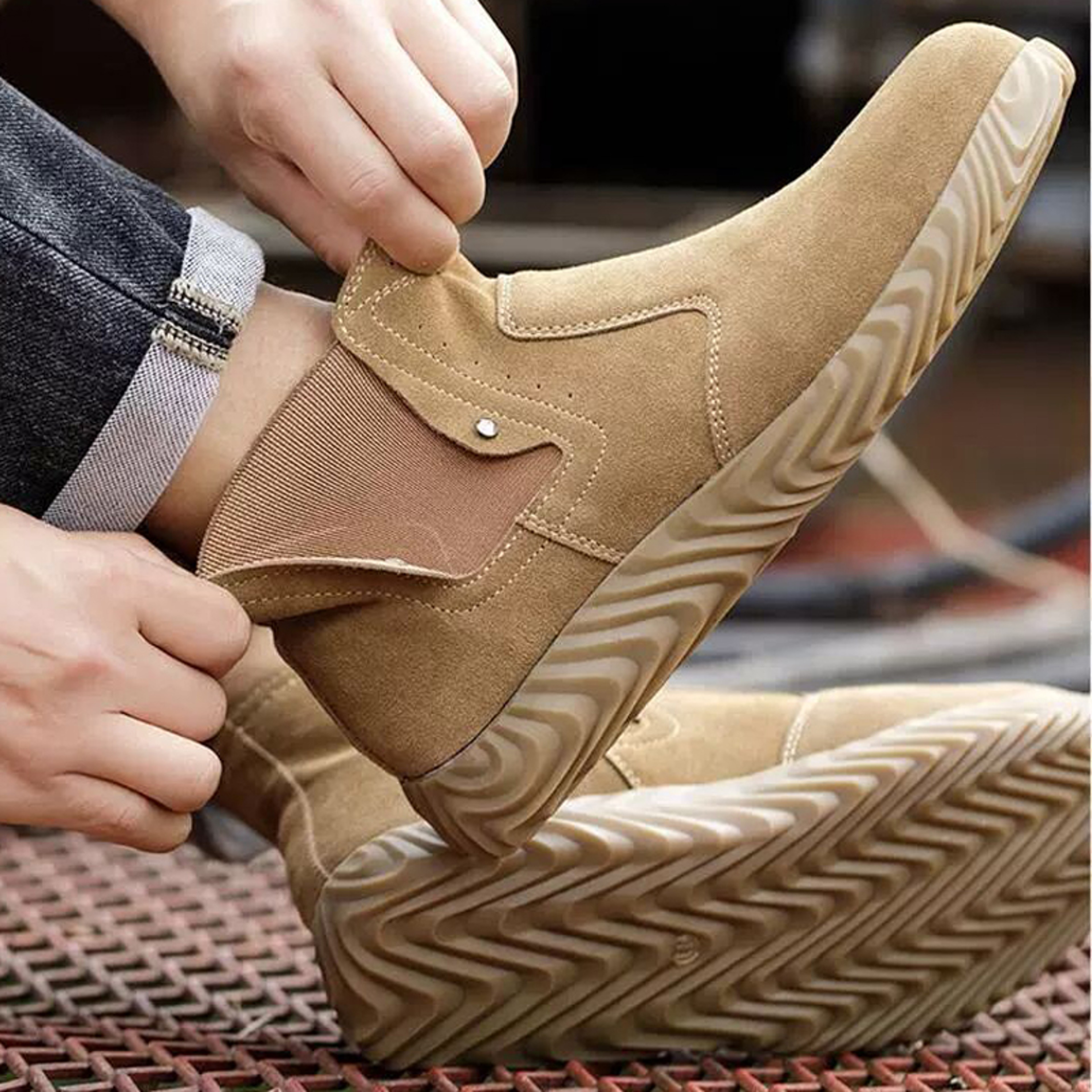 Quality Anti Scalding Welding Boots PunctureProof Men Work Shoes Indestructible Cowhide Protective  3