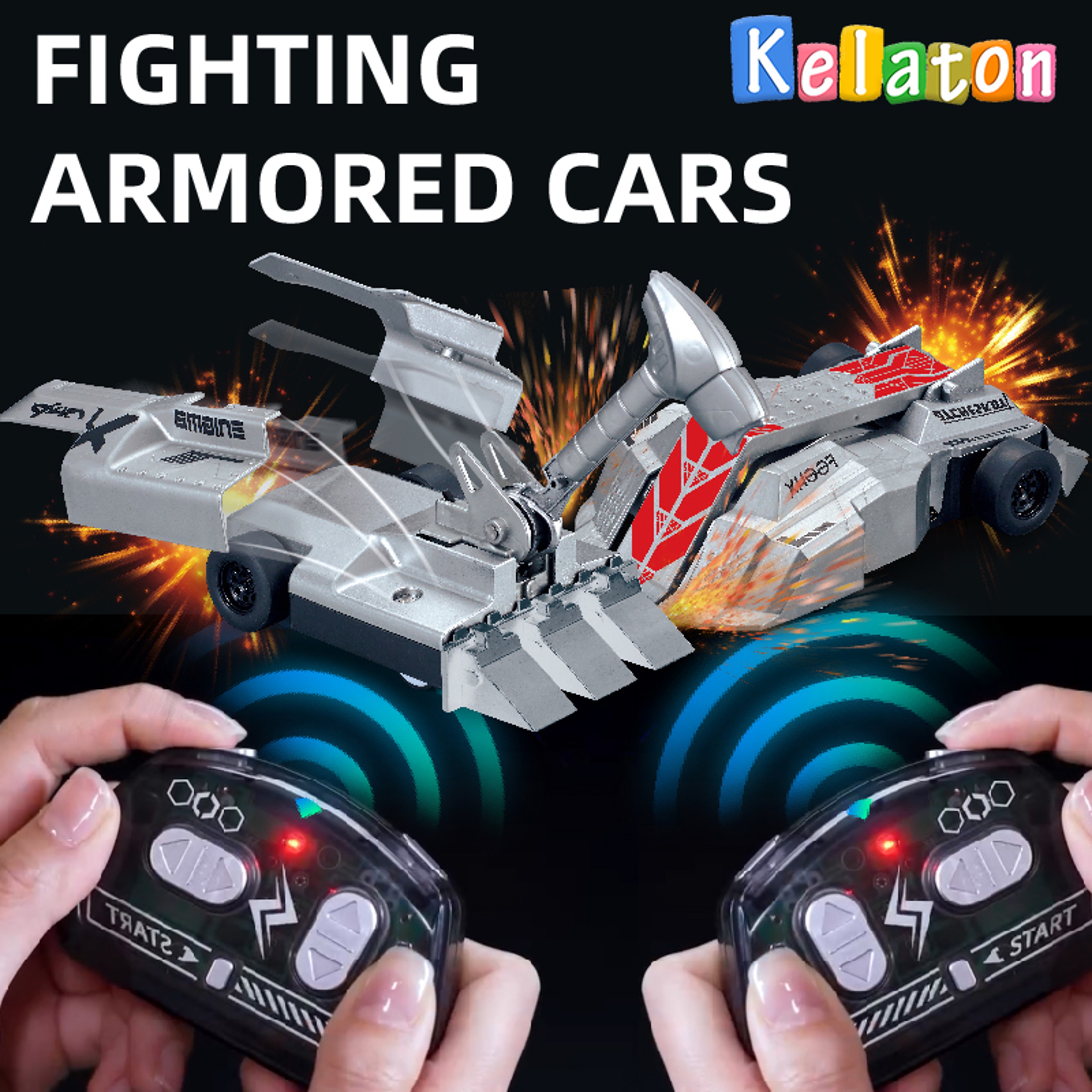 Double Combat Armored Car Gladiator Battle Toy Car Bumper Car Remote Control Halloween Gift For Par 1