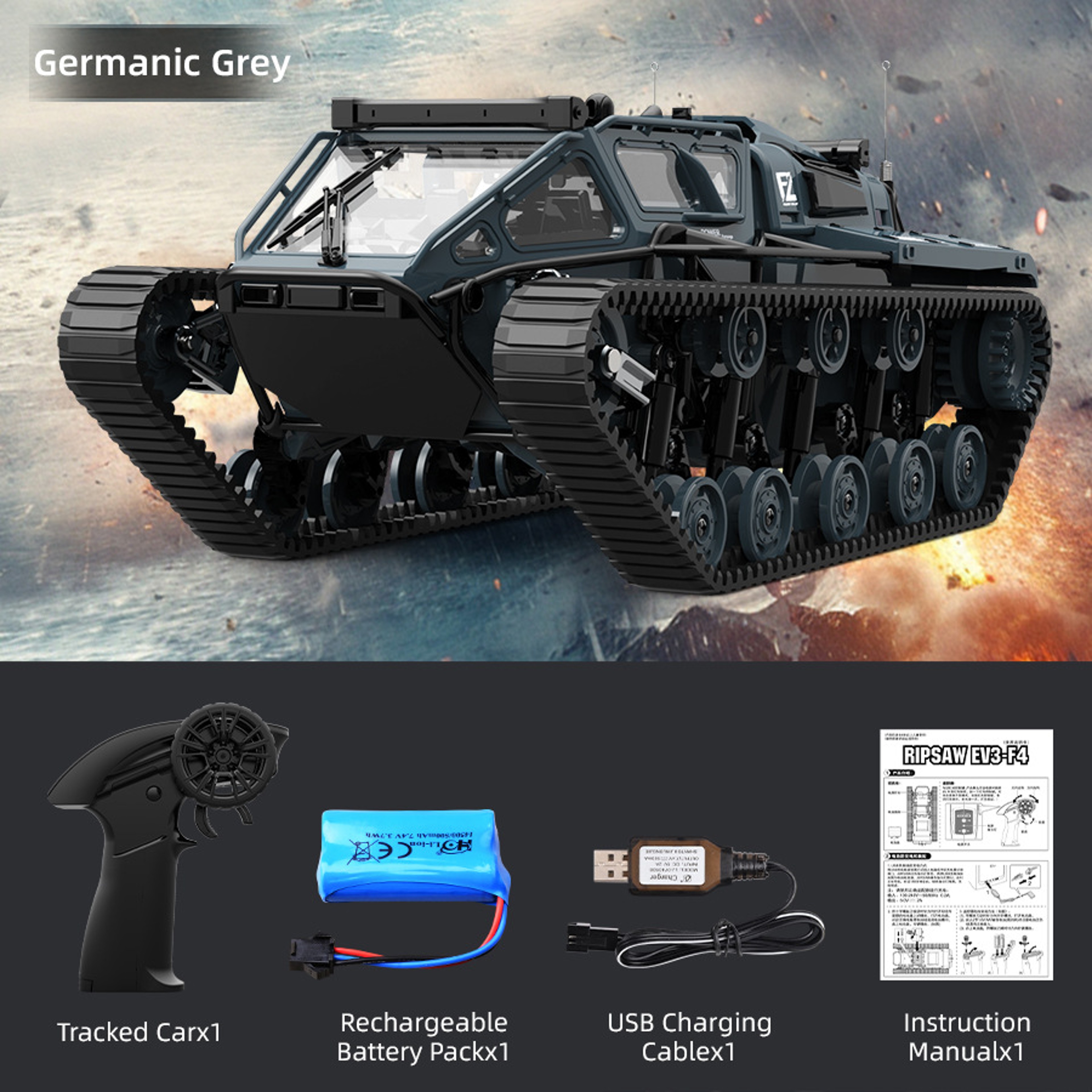 Remote Control Tank RC Car 360 Rotation Drift OffRoad Vehicle Full Scale Model For Children 5
