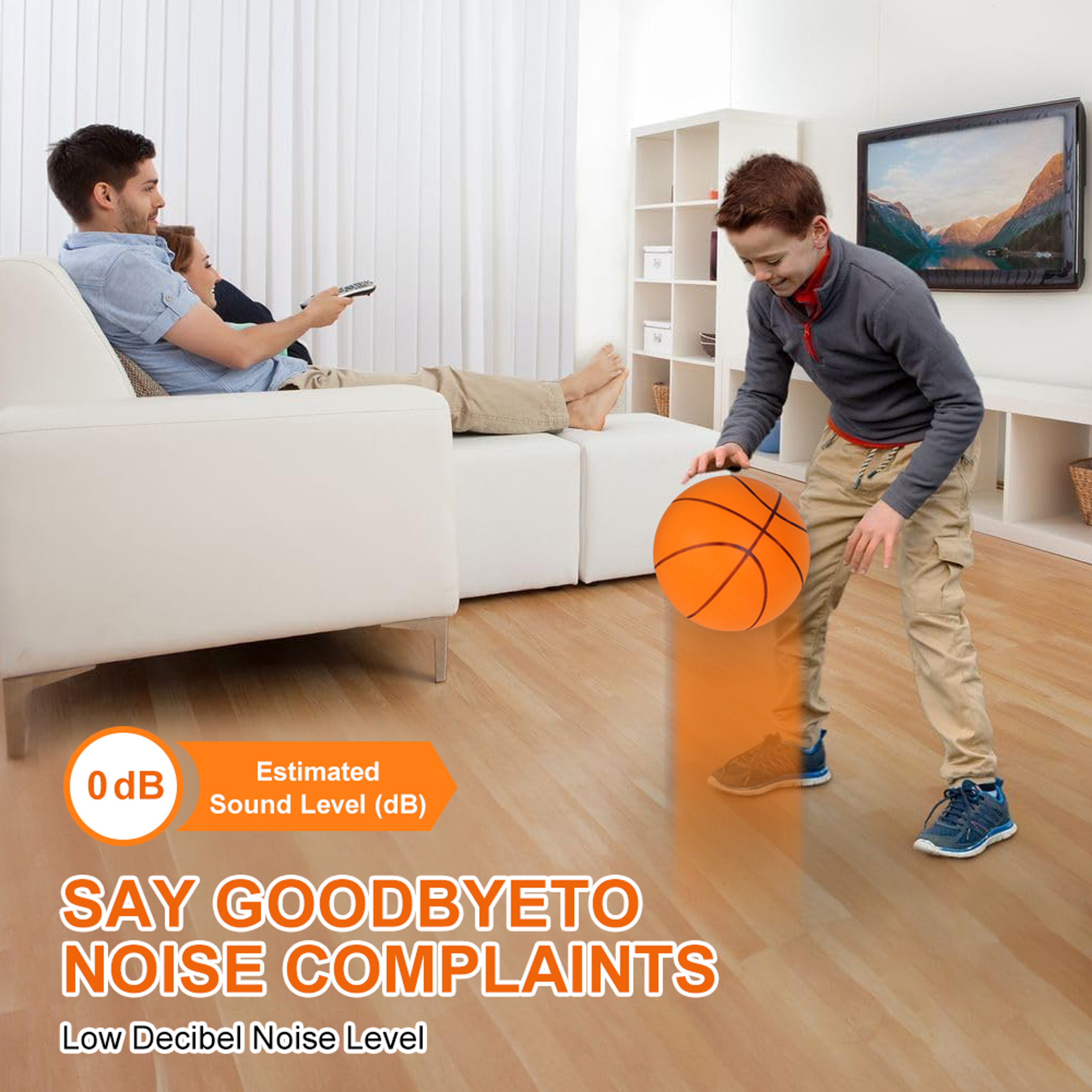 Indoor Basketball High Bounce Silent Dribbling Foam Ball Noiseless Nondeforming For Training 3