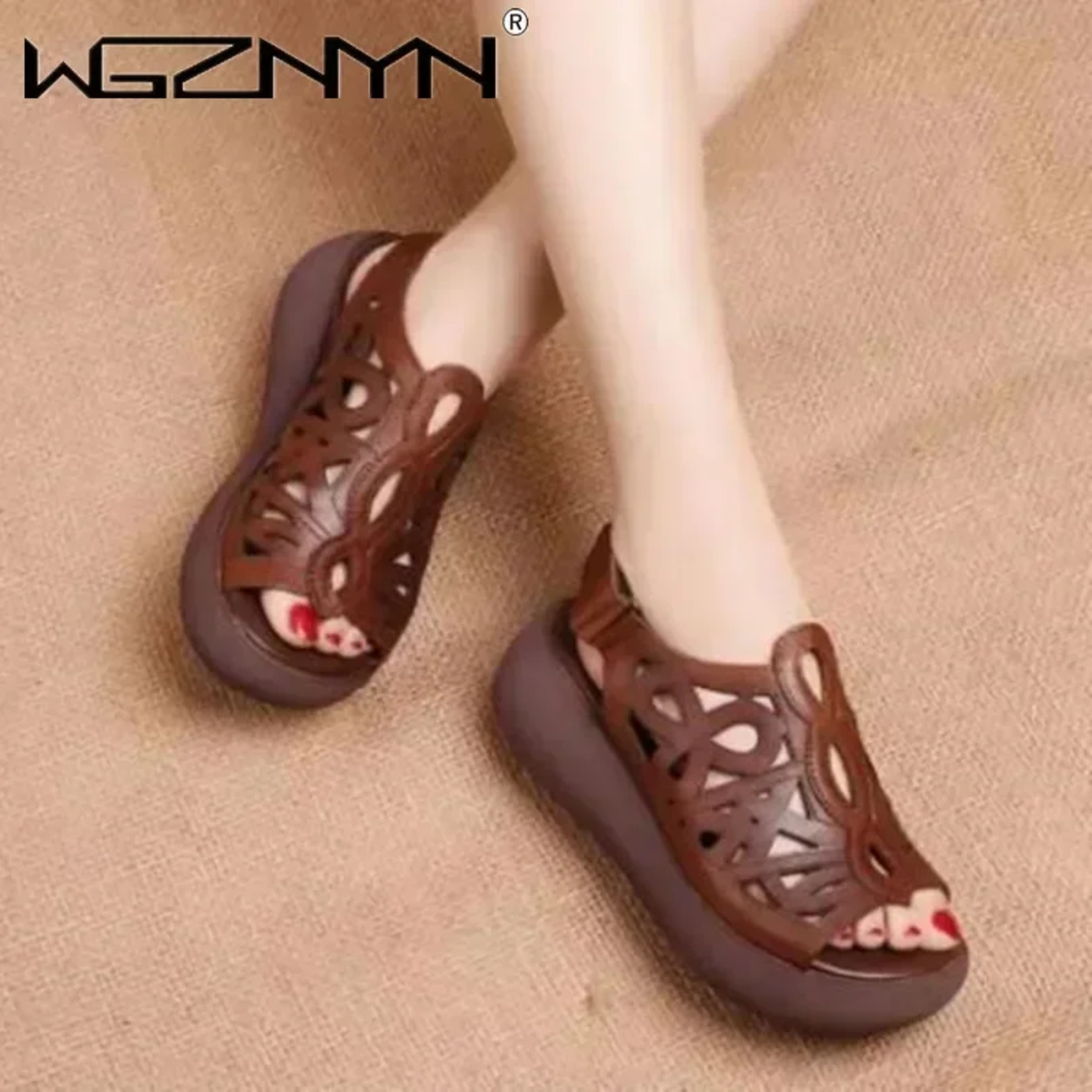 Soft Leather Designer Women Sandals Luxury Wedges Shoes for Women Summer Retro Casual Female Heels – view 4
