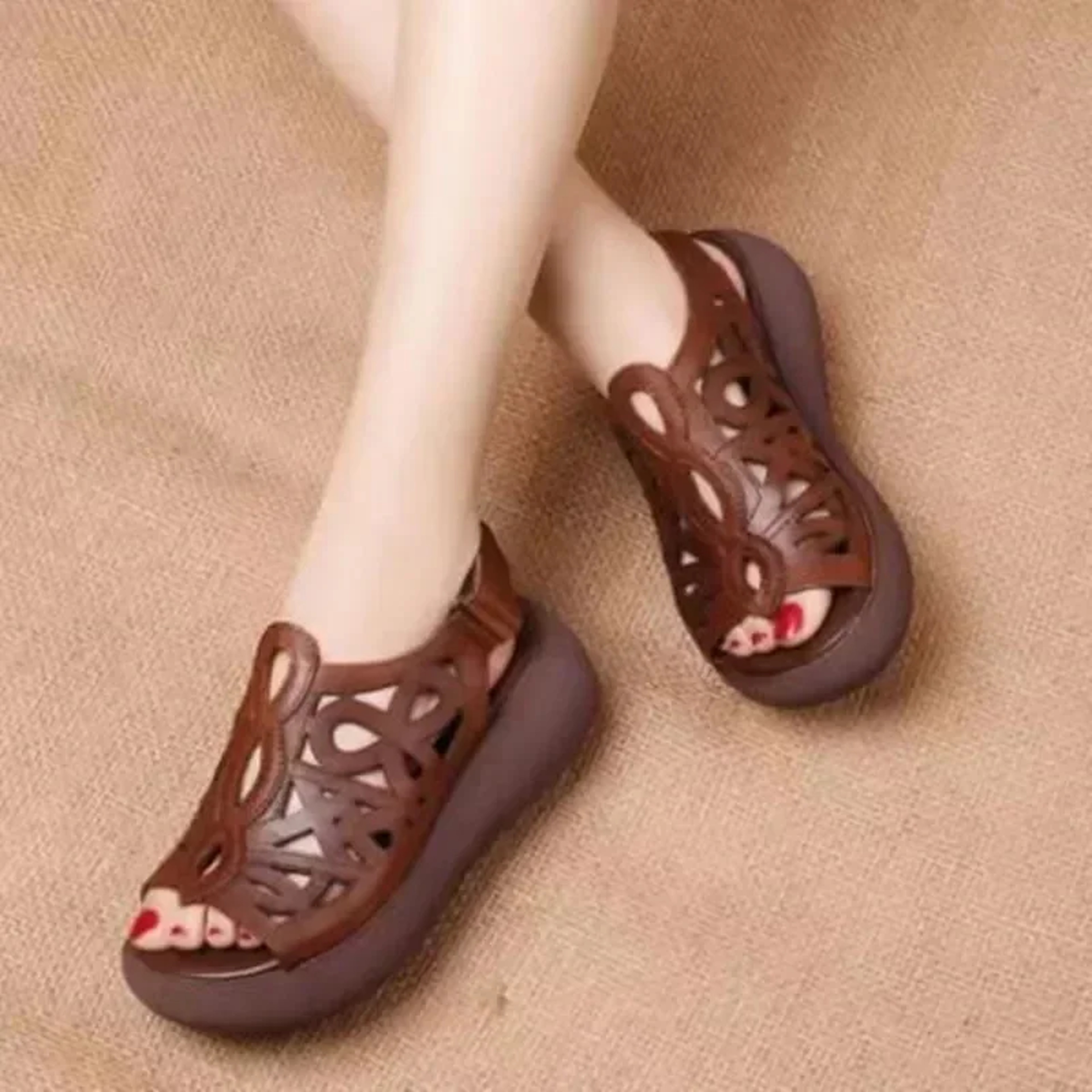 Soft Leather Designer Women Sandals Luxury Wedges Shoes for Women Summer Retro Casual Female Heels – view 8