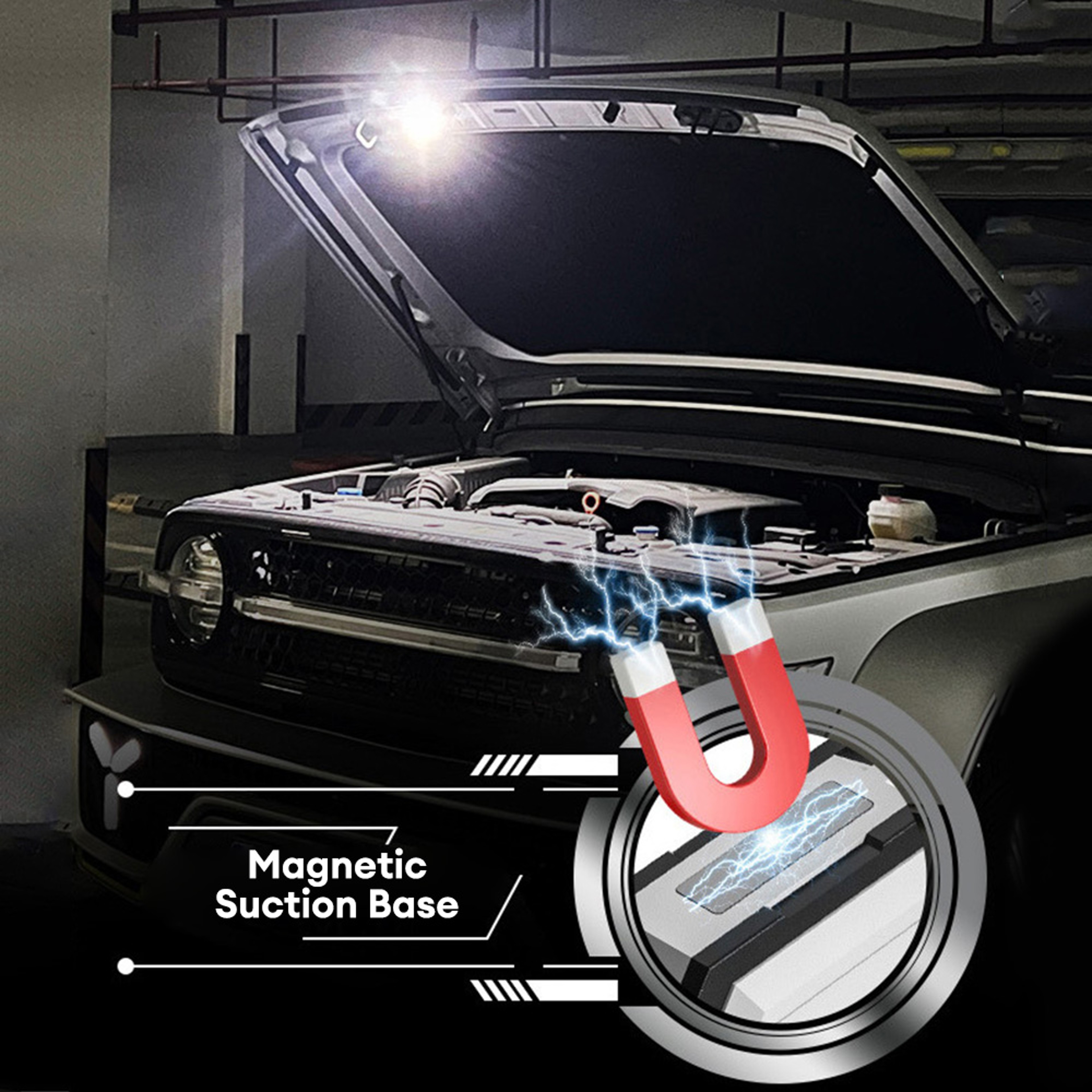 Rechargeable Mini Keychain Flashlight Safety Warning Light Magnetic Repair Lamp Outdoor Camping Work Light Emergency – view 2