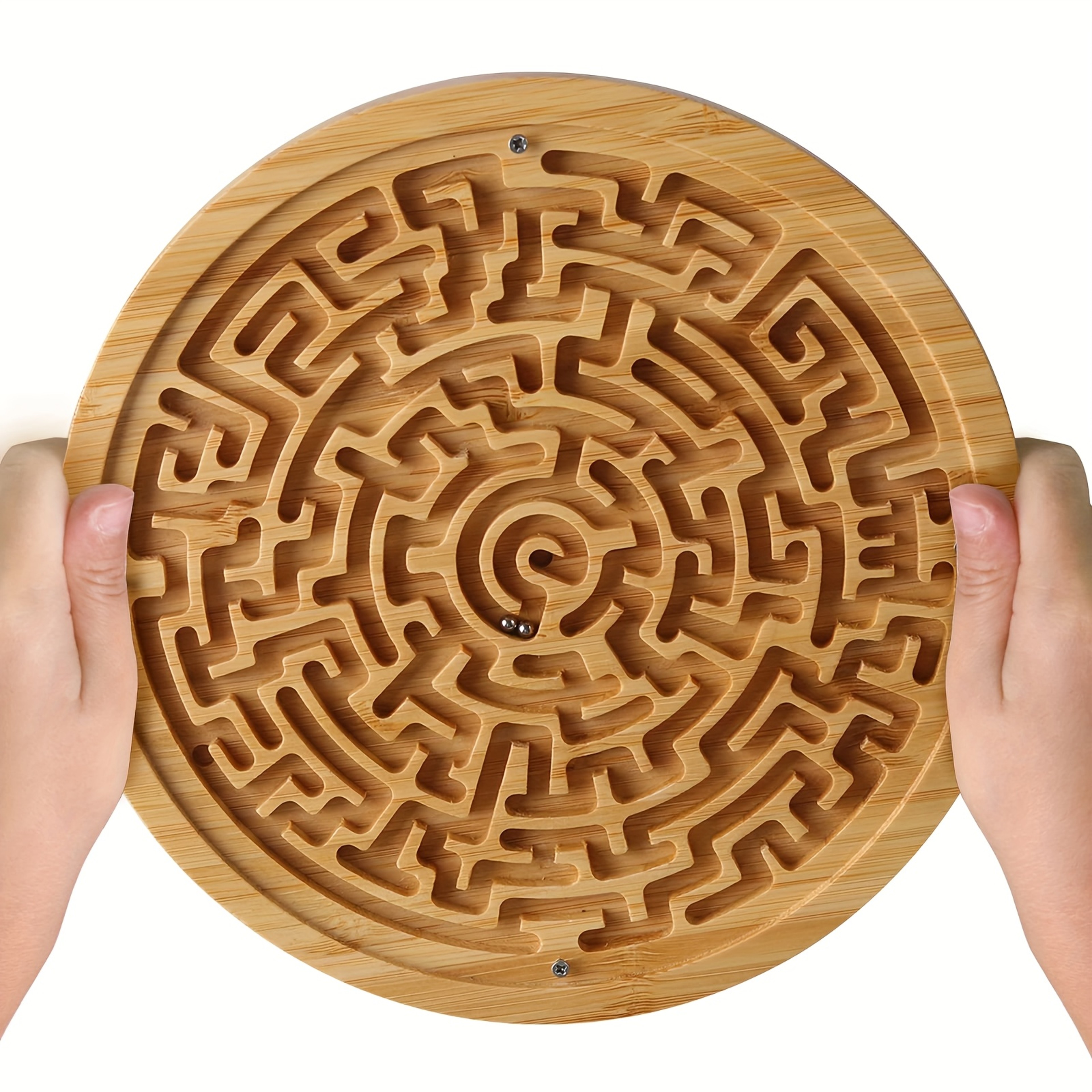 Dual Sided Bamboo Board Balance Maze Game Large Wooden Brain Teaser Puzzle For Seniors Family Memor 0