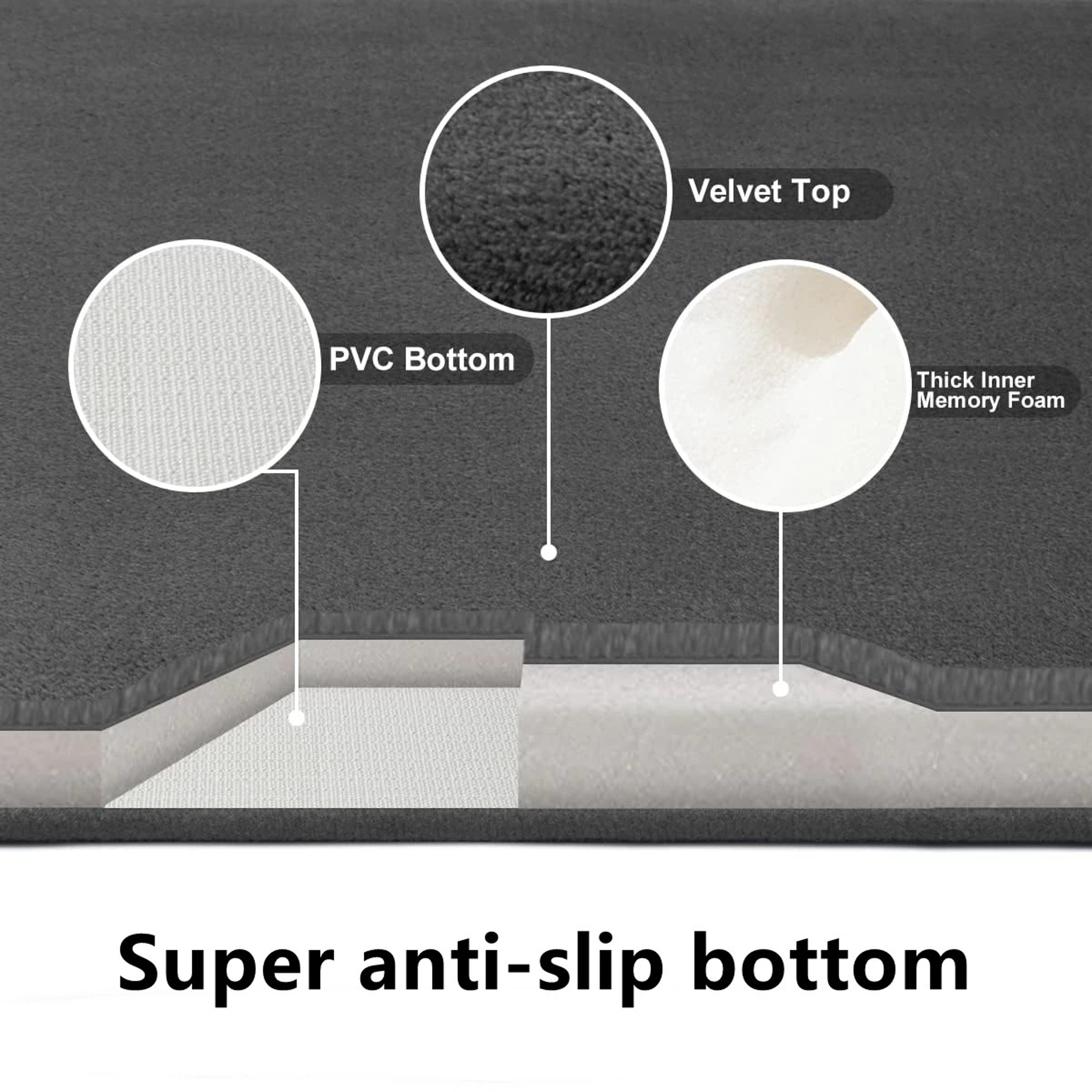 Super Absorbent Bath Mat Anti Slip Coral Velvet Bathroom Floor Mat Super Absorbent Floor Mat 2