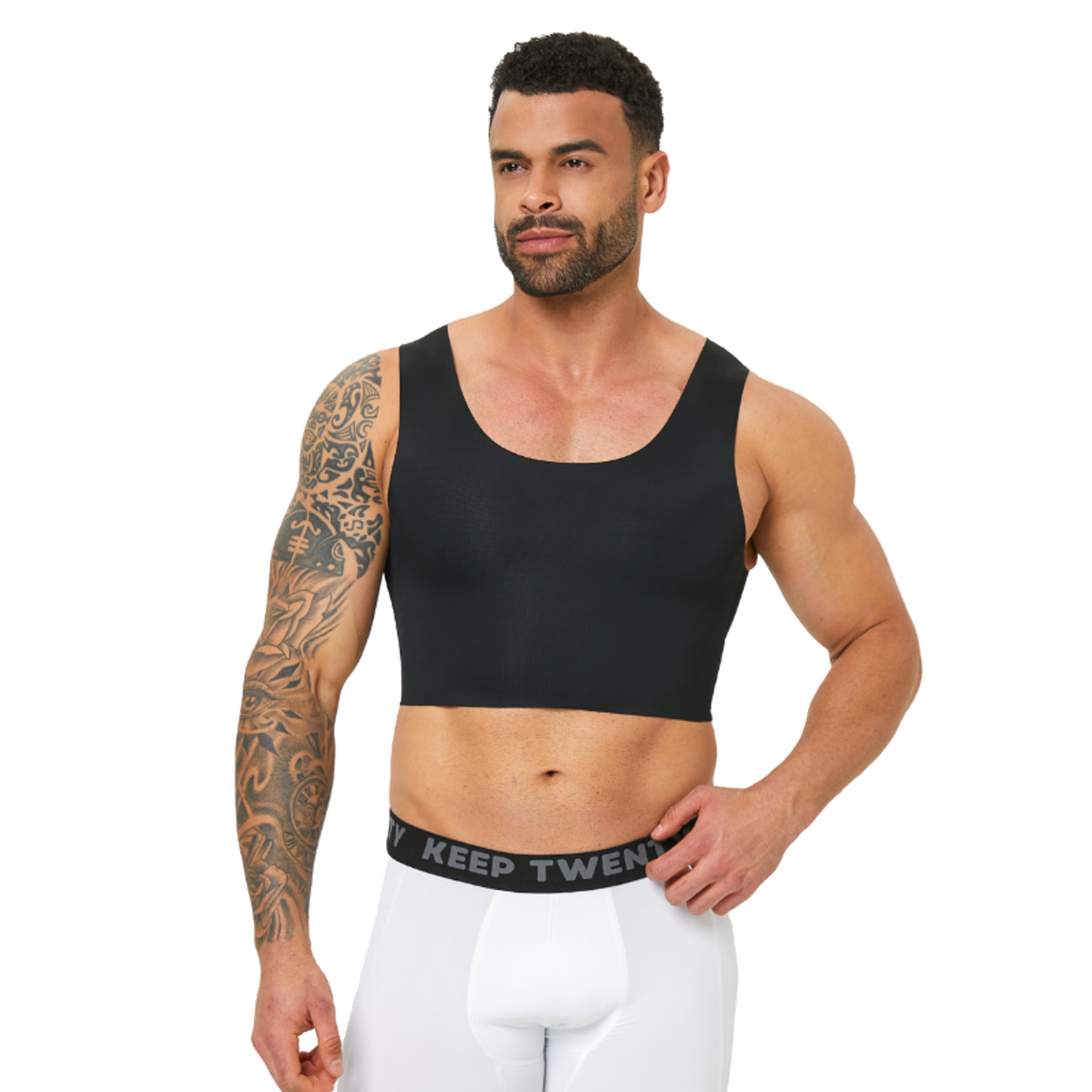 High Elasticity Breathable Comfortable Vest Mens Seamless Shaping Short Vest Sleeveless Slim Fit Un 1