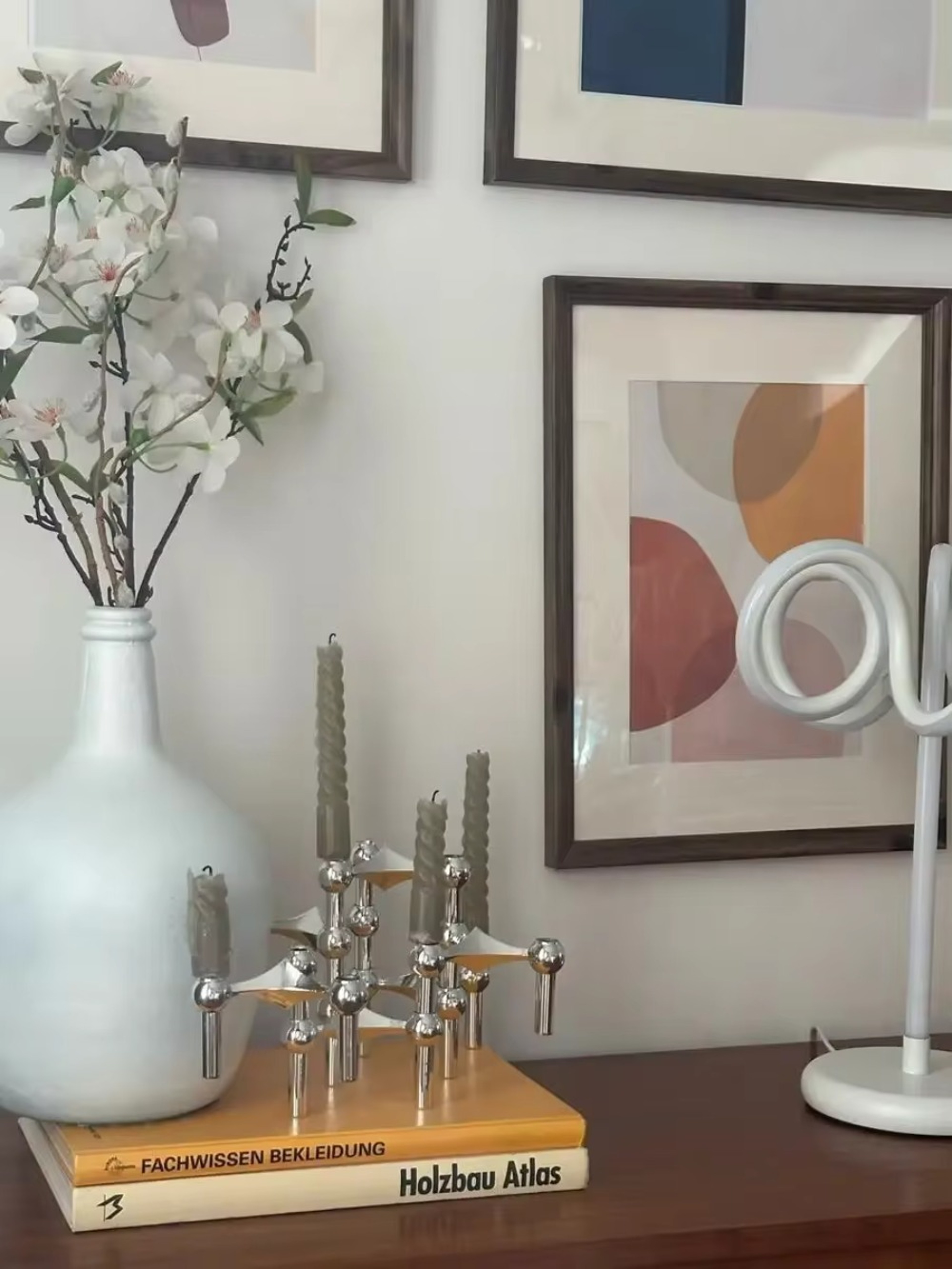 Nordic Silver Metal Molecular Structure Candle Holder Living Room Candelabra Home Decoration Gift E 1