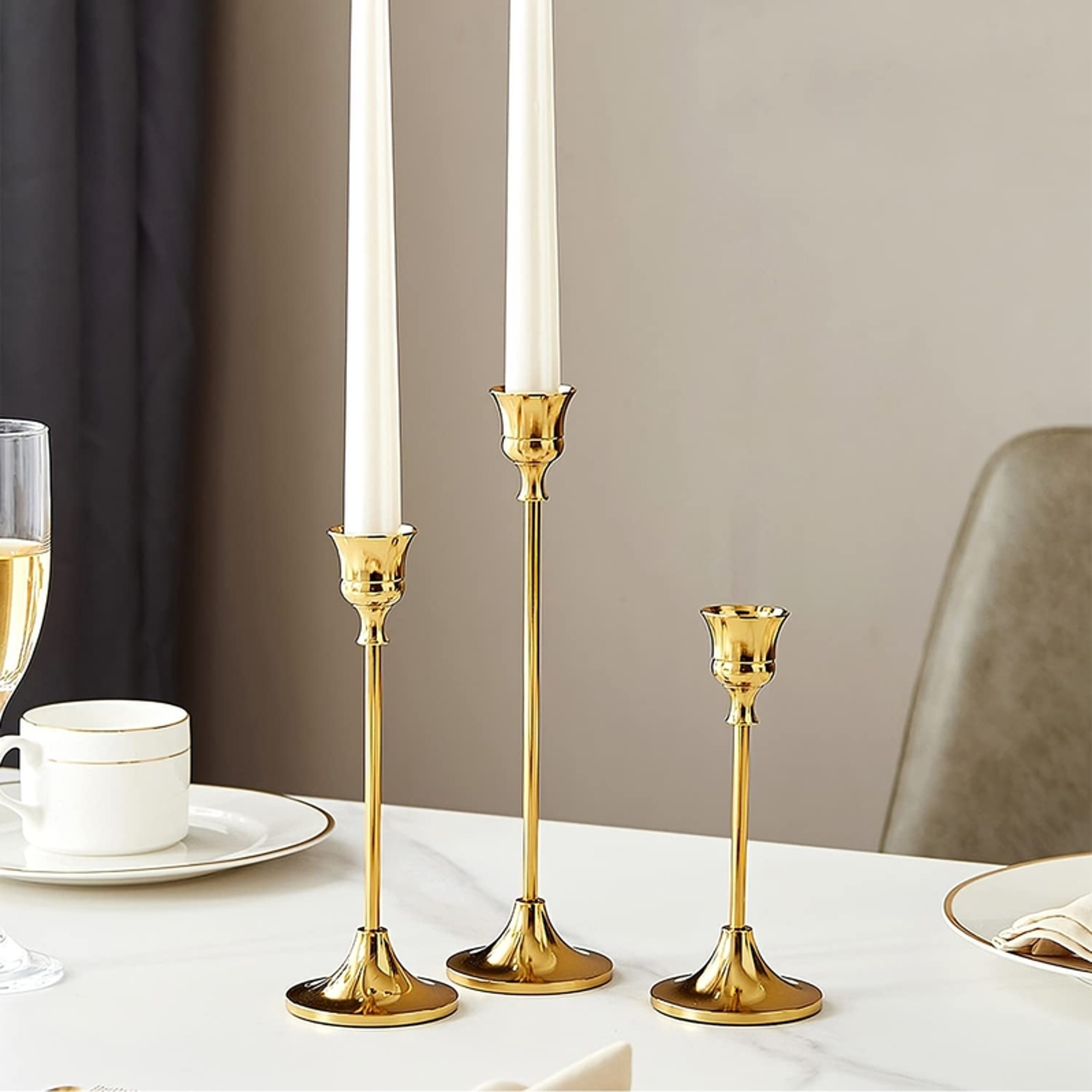 Gold Candle Holder Metal Candlesticks Stand Wedding Decoration Coffee Table Centerpieces For Christ 0