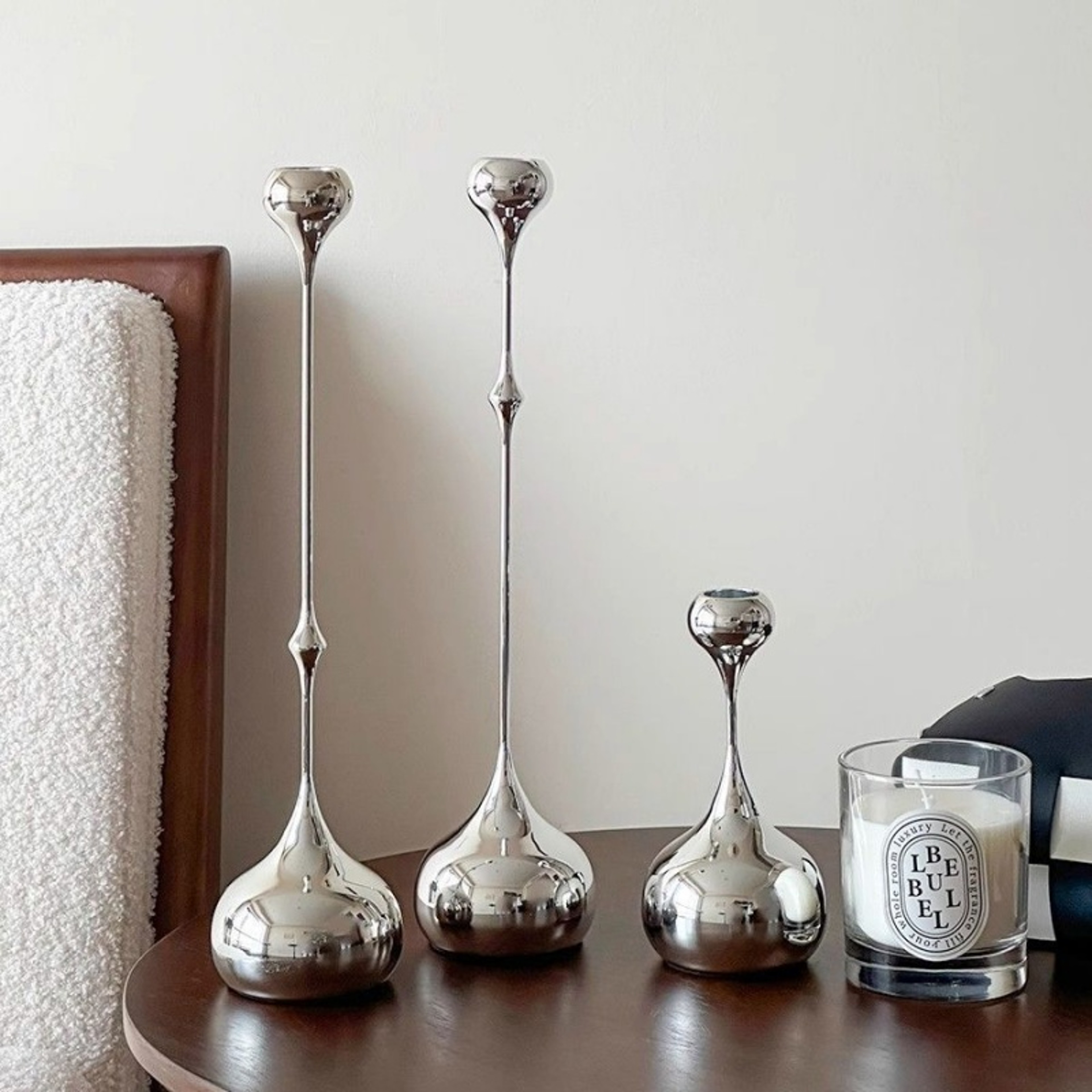 Metal Candlestick Silver Candle Holder Romantic Art Table Decoration For Wedding Dining Photography 3