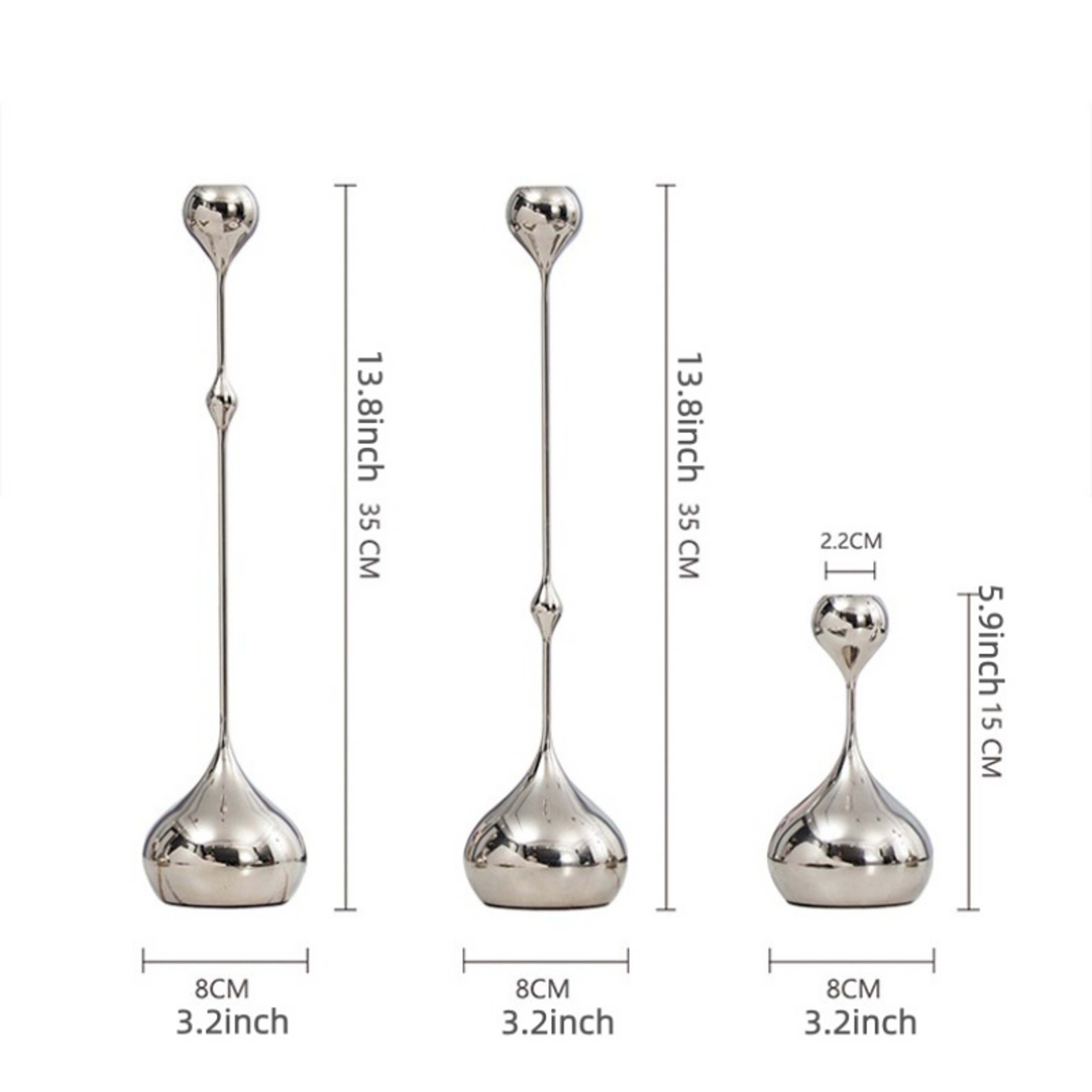 Metal Candlestick Silver Candle Holder Romantic Art Table Decoration For Wedding Dining Photography 8