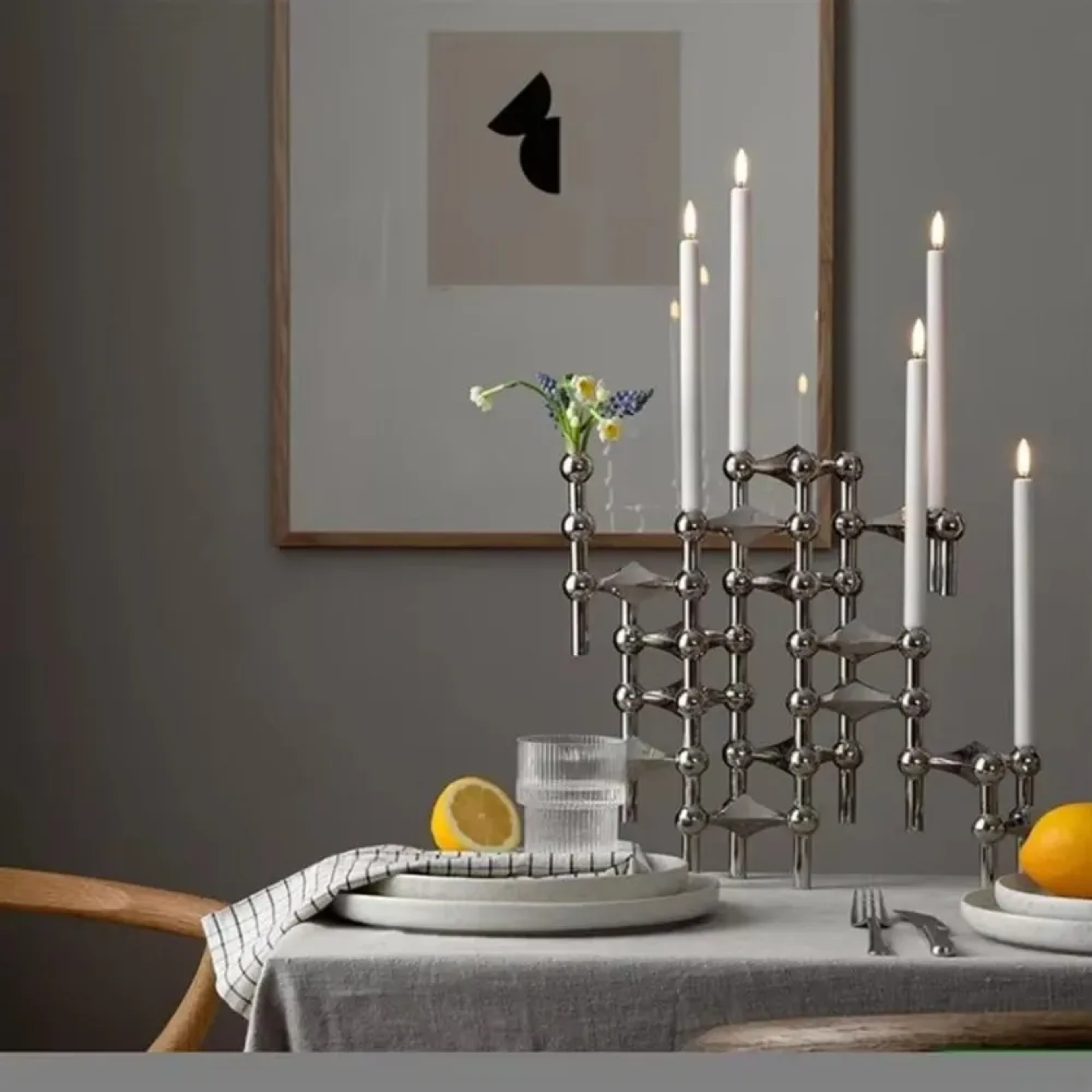 Small Stand Nordic Metal Candlestick For Stick Candelabra Set For 3 Candles Vintage Living Room Dec 1
