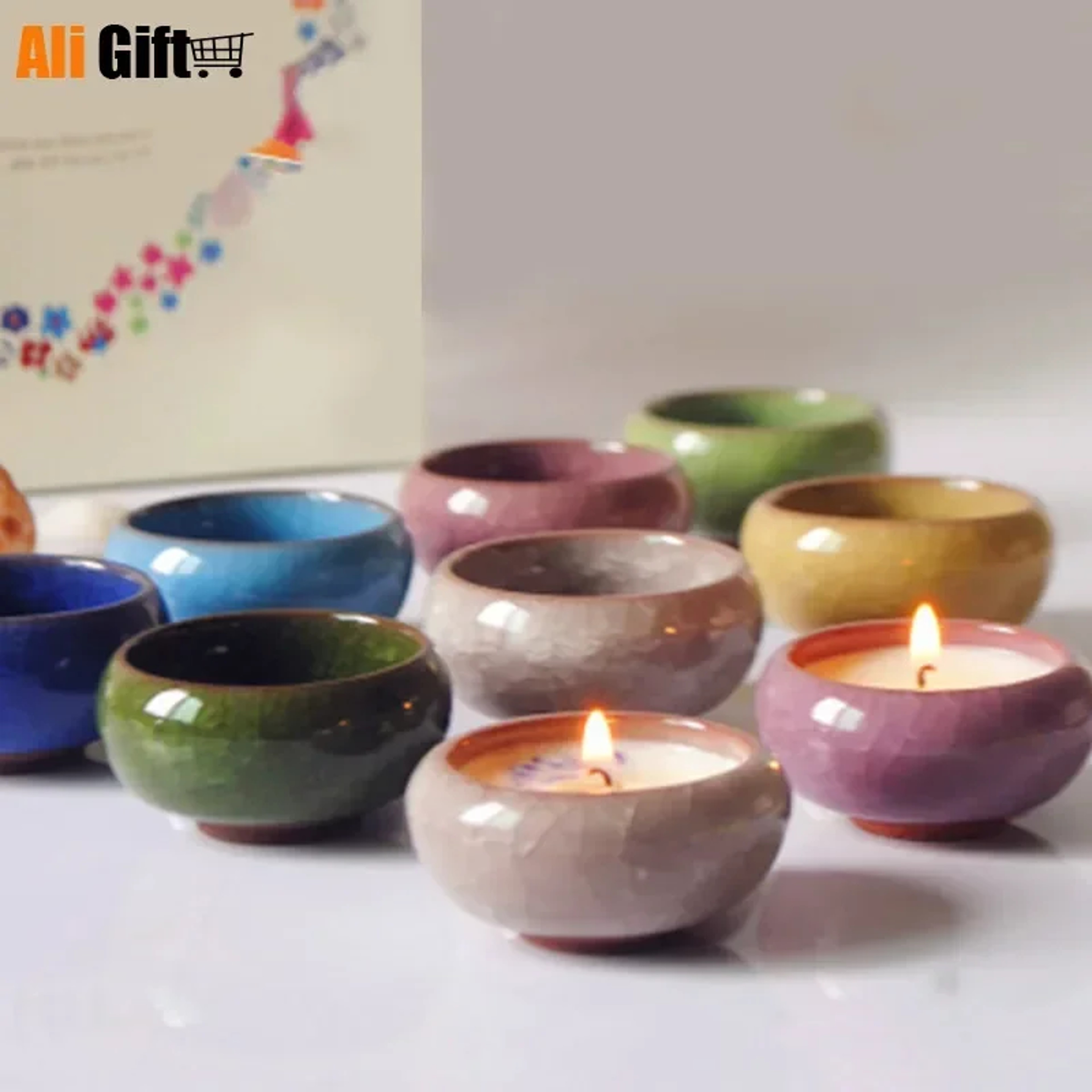 Decorative Handmade Ice Crack Ceramic Candlestick For DIY Home Wedding Party Candle Holders 0