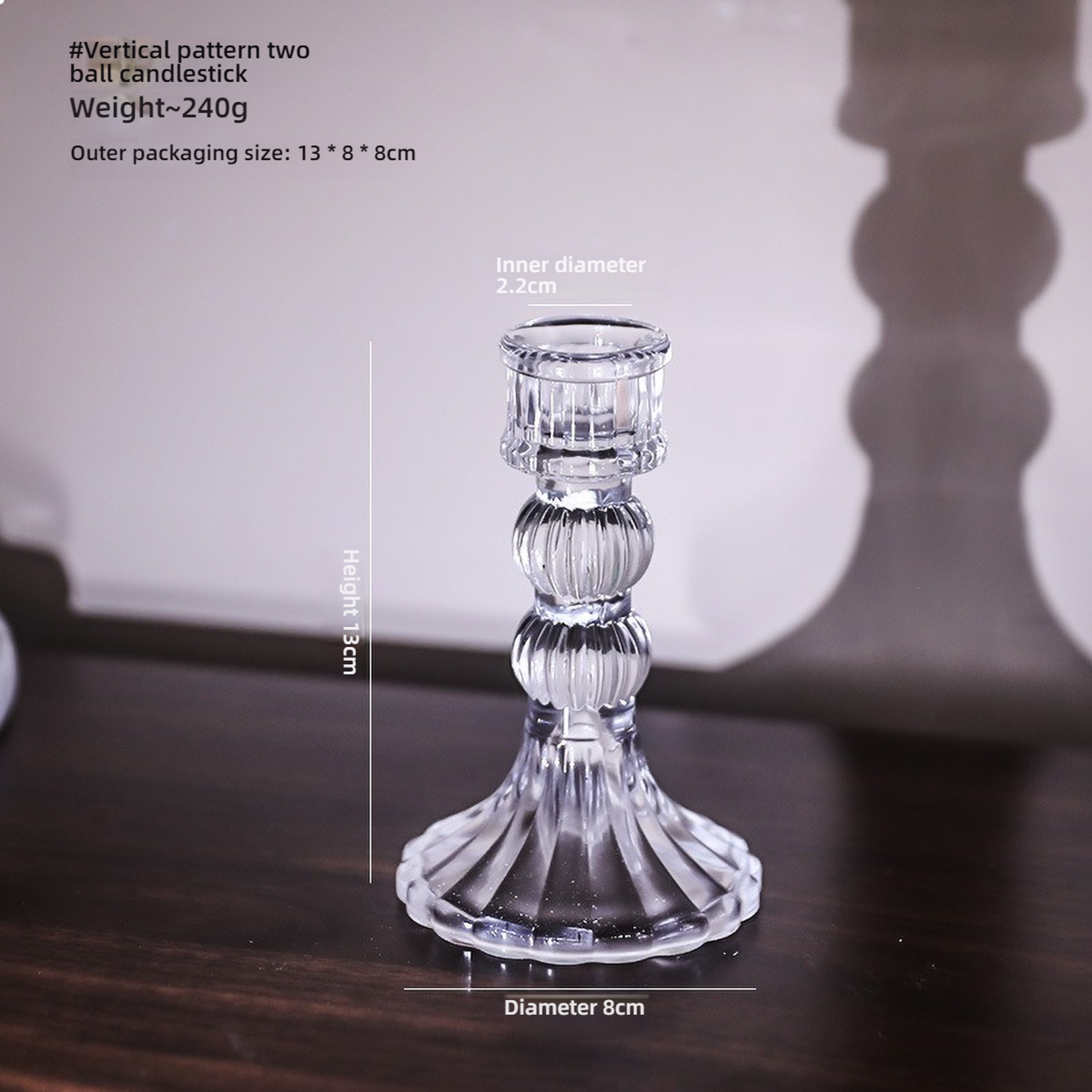 Pillar Glass Candle Wick Holder Clear Candlestick For Dining Table Design Decor 4
