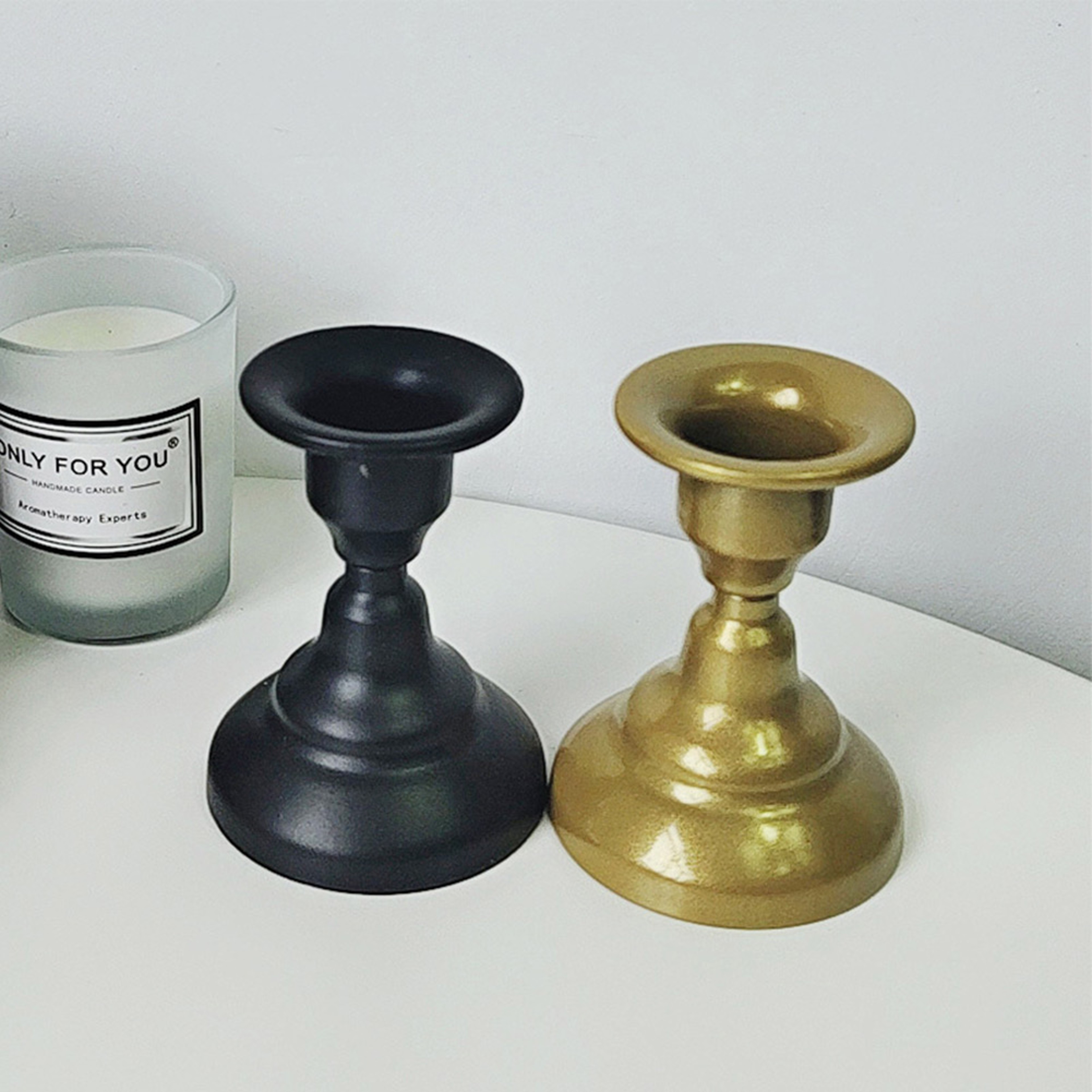 Mini Retro Metal Candle Stick Holder Pillar Iron Art Wedding Party Decor Vintage Candlestick Stand 1