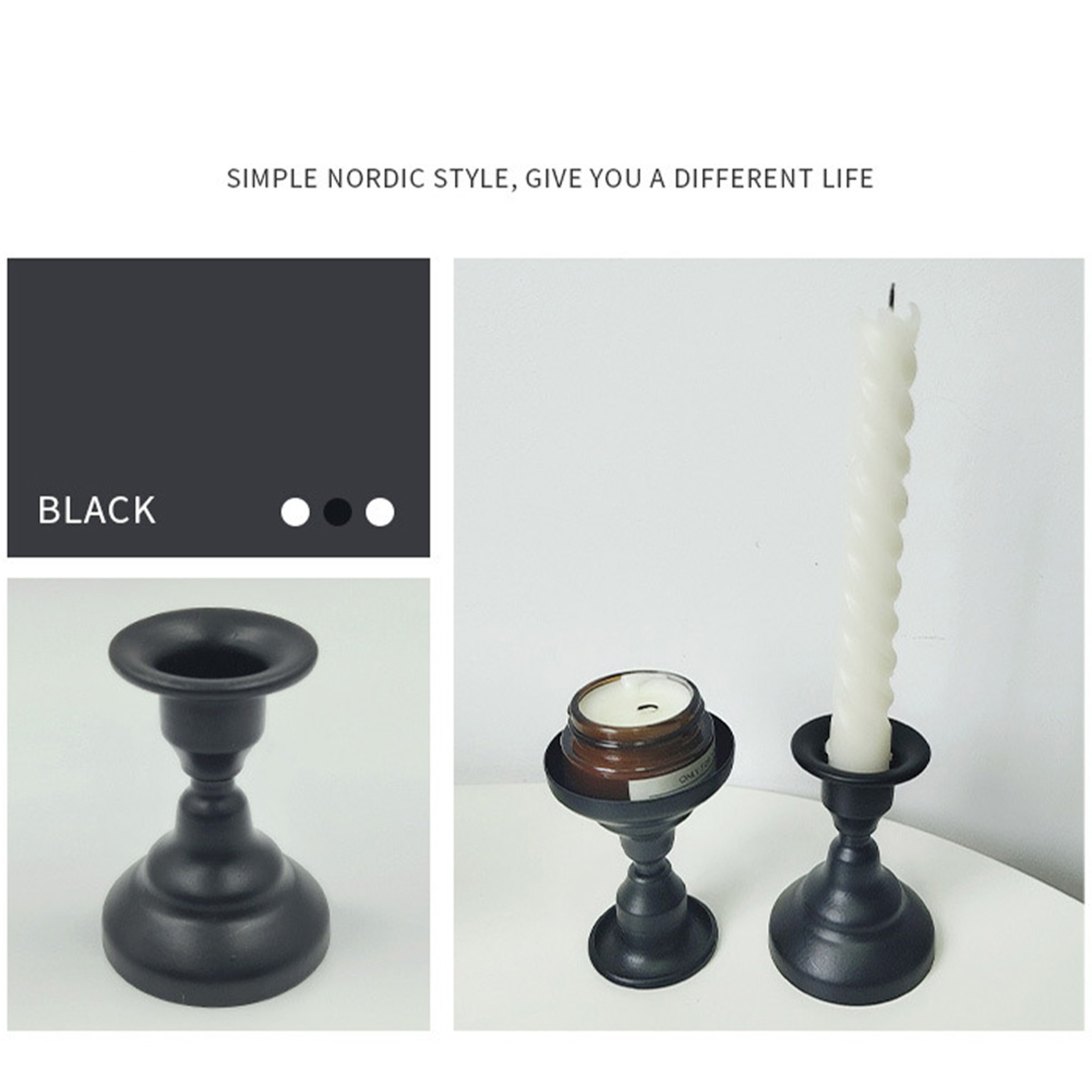 Mini Retro Metal Candle Stick Holder Pillar Iron Art Wedding Party Decor Vintage Candlestick Stand 4