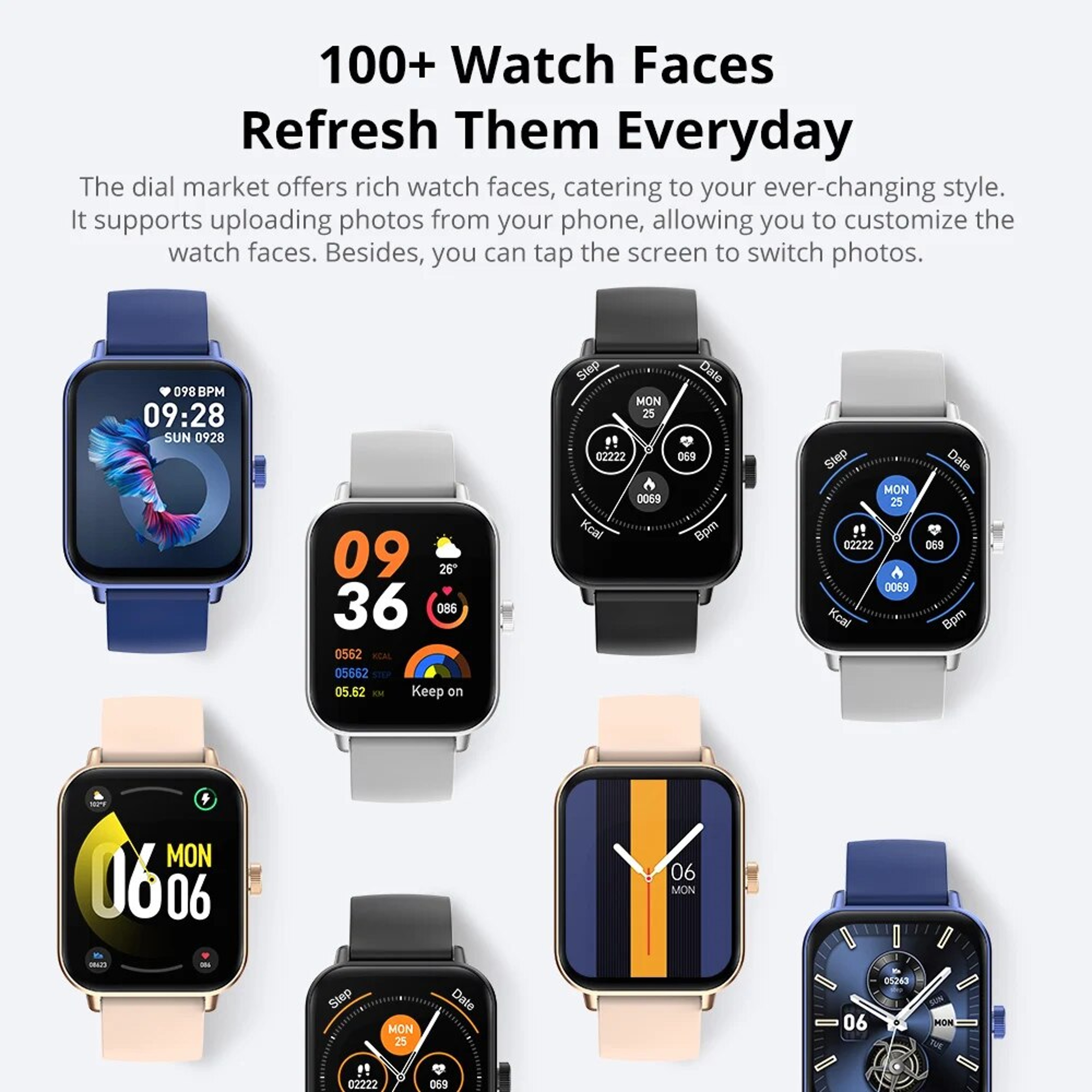 Smart Watch Ultra HD Screen Voice Calling Health Monitor Sports Modes Watch Faces Smartwatch 6